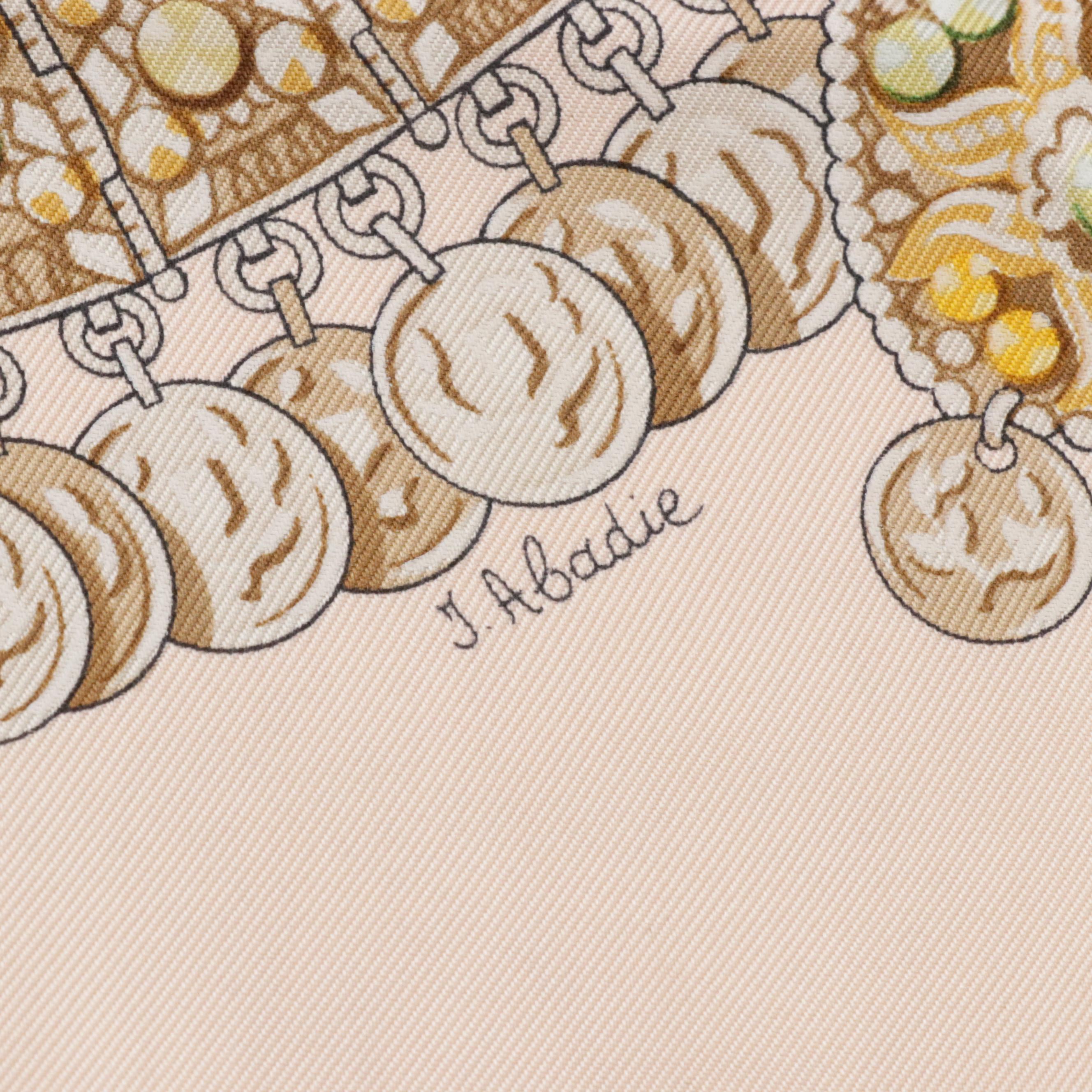 Hermès "Kosmima" Scarf 90 in Pink Silk Twill