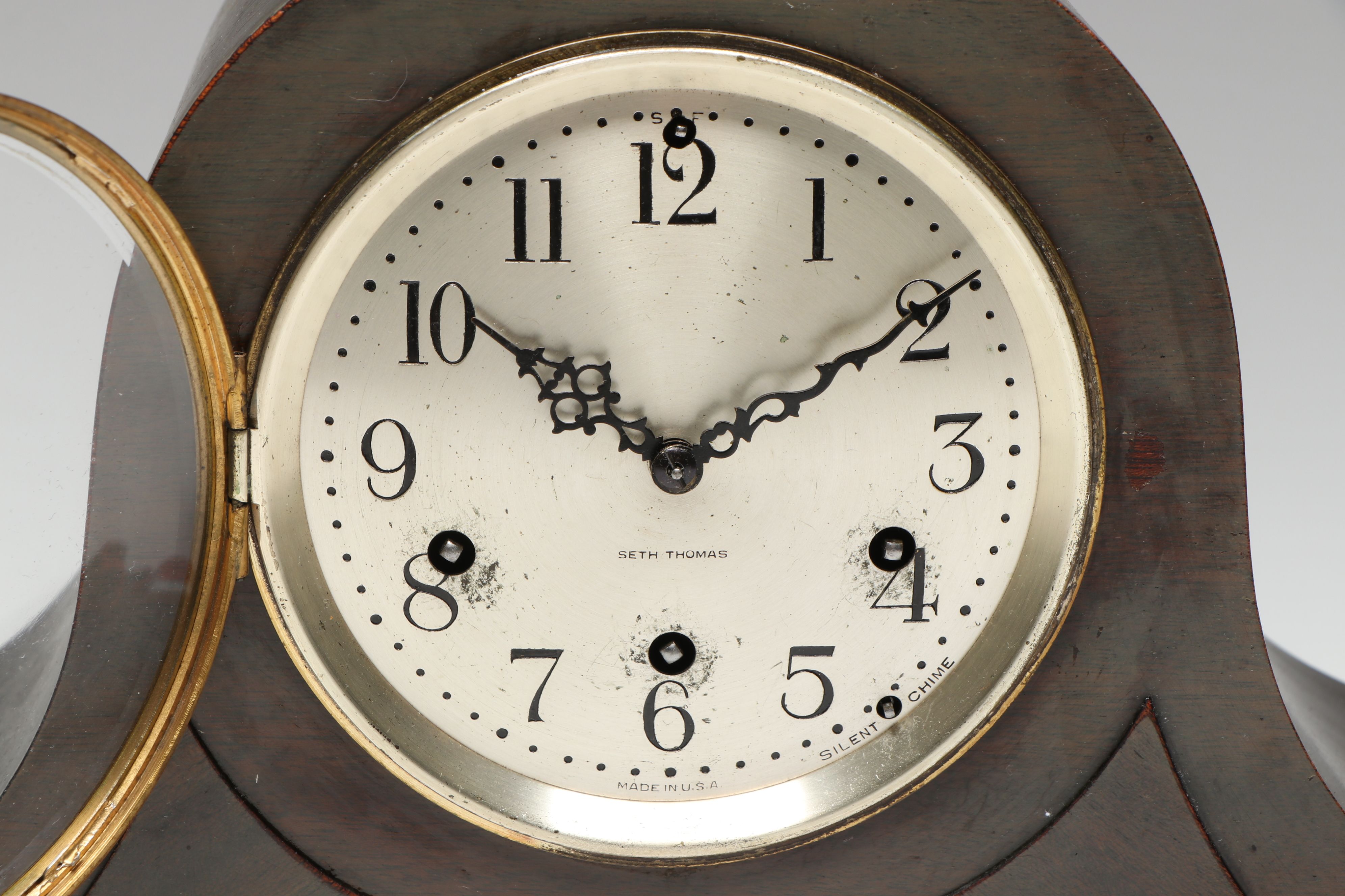 Seth Thomas Tambour Wood Mantel Clock