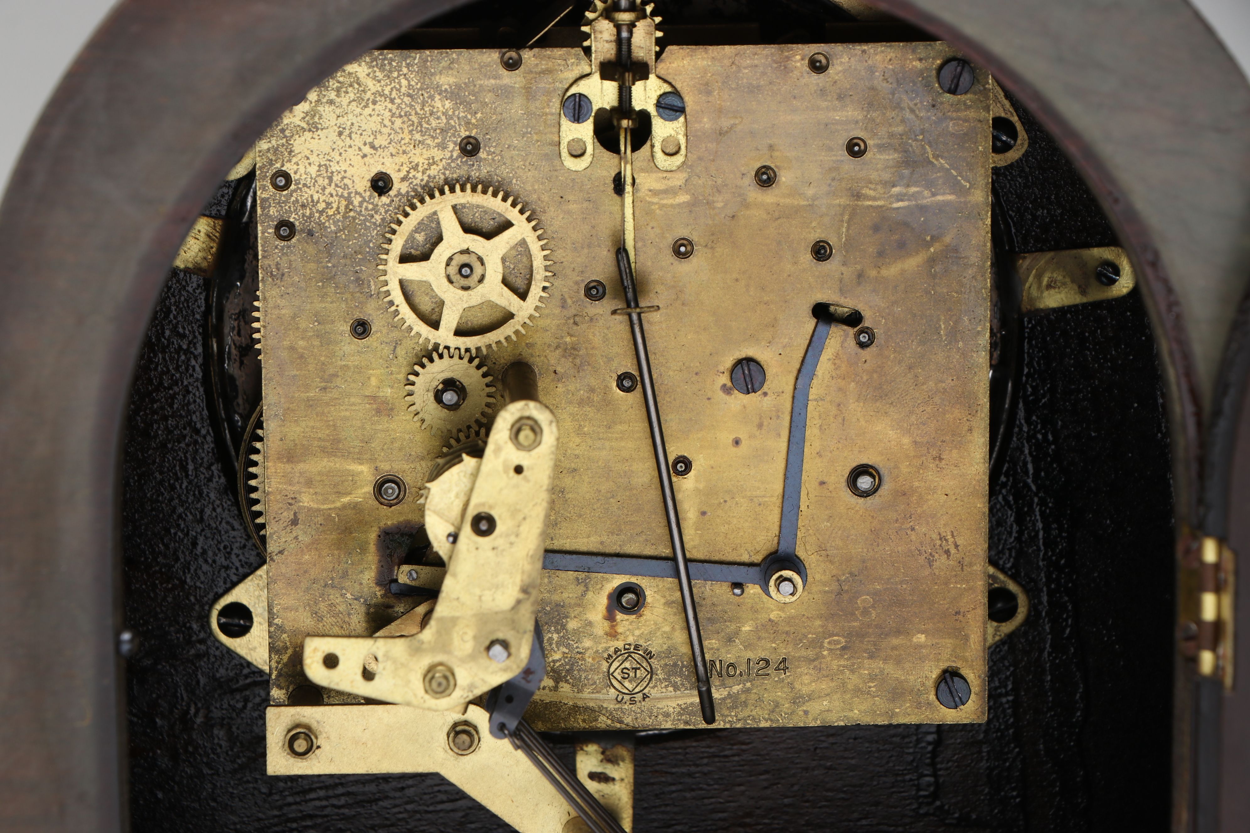 Seth Thomas Tambour Wood Mantel Clock