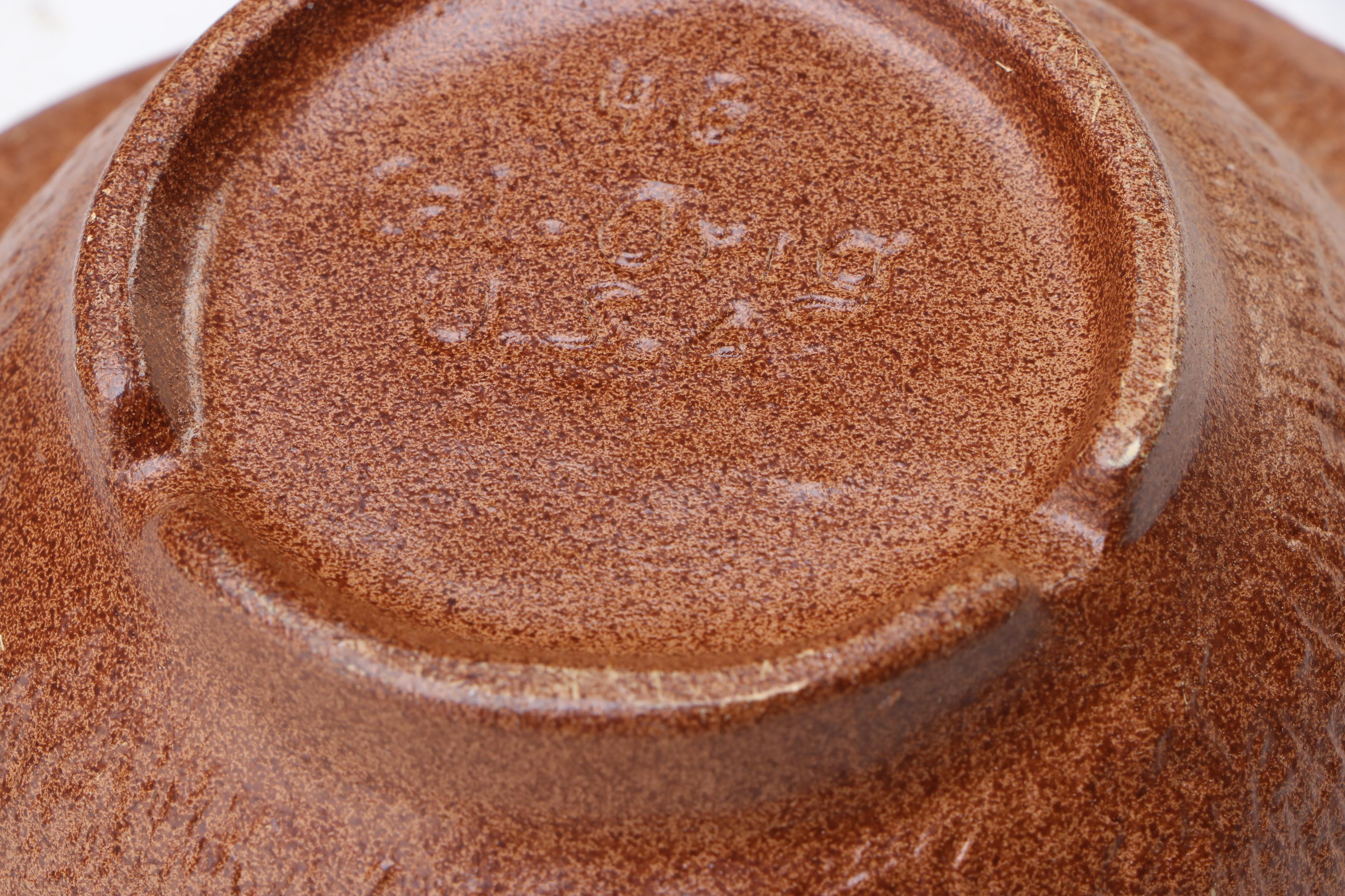 Ceramic Wood Grain Veneer Three-Piece Chip and Dip with Carved Wood Tableware