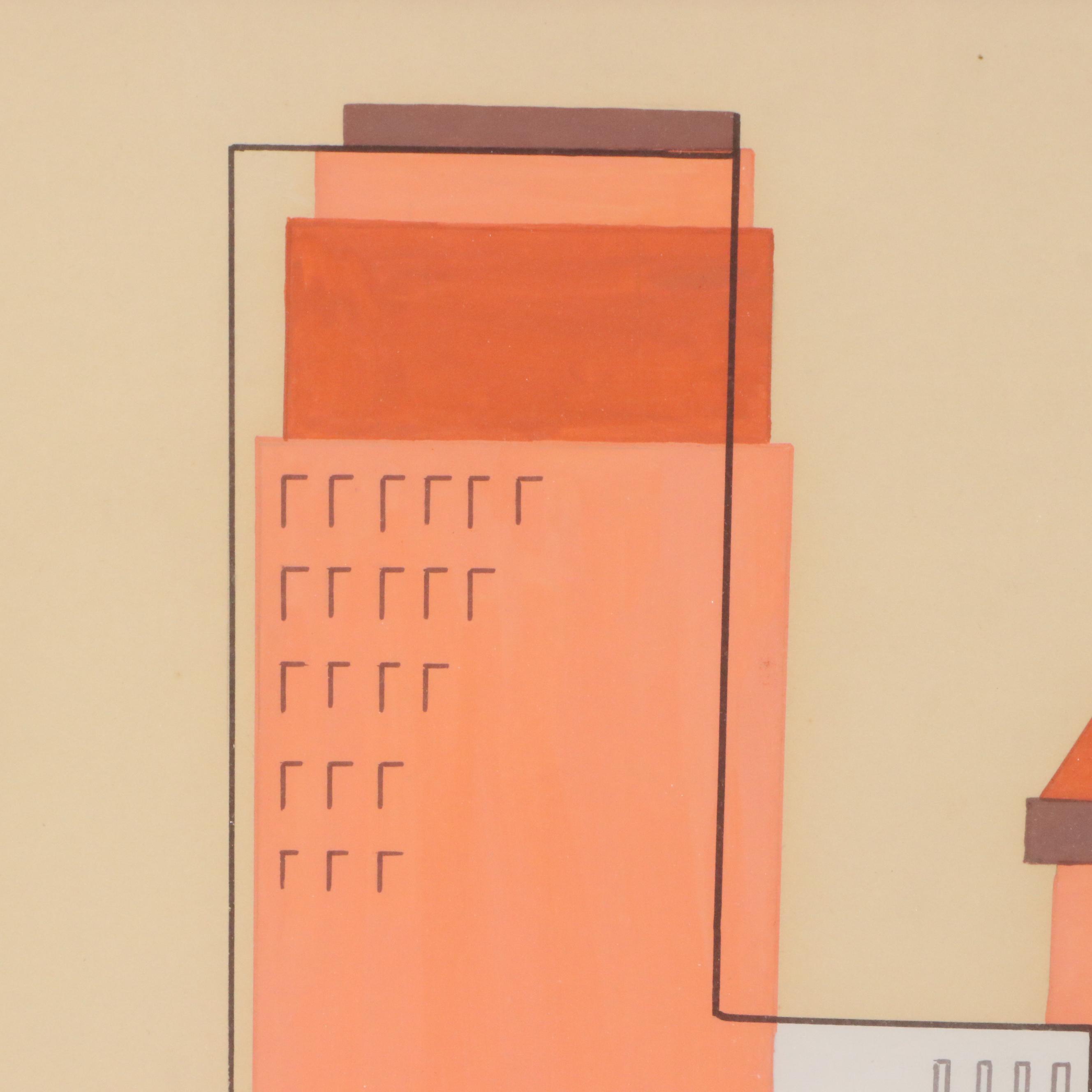 M. Zentgraf Modernist Gouache Painting