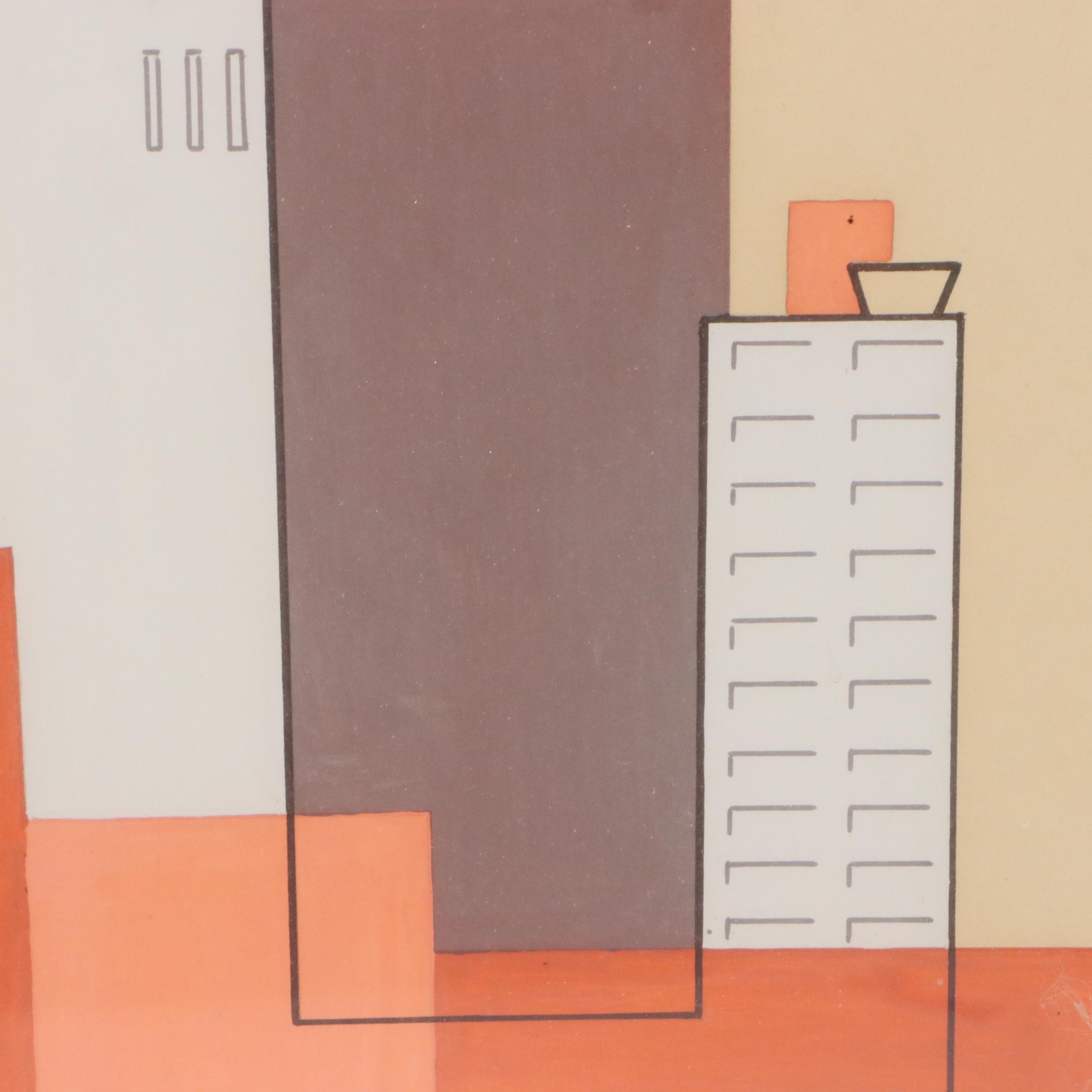 M. Zentgraf Modernist Gouache Painting