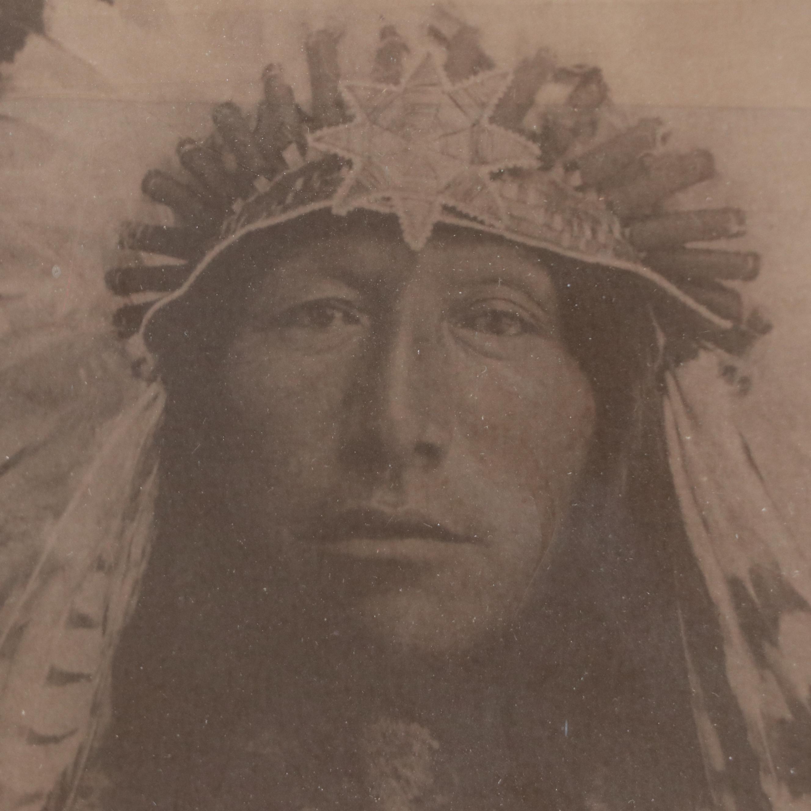 Albumen Photograph of Indigenous American Man in Regalia, Mid/ Late 19th Century