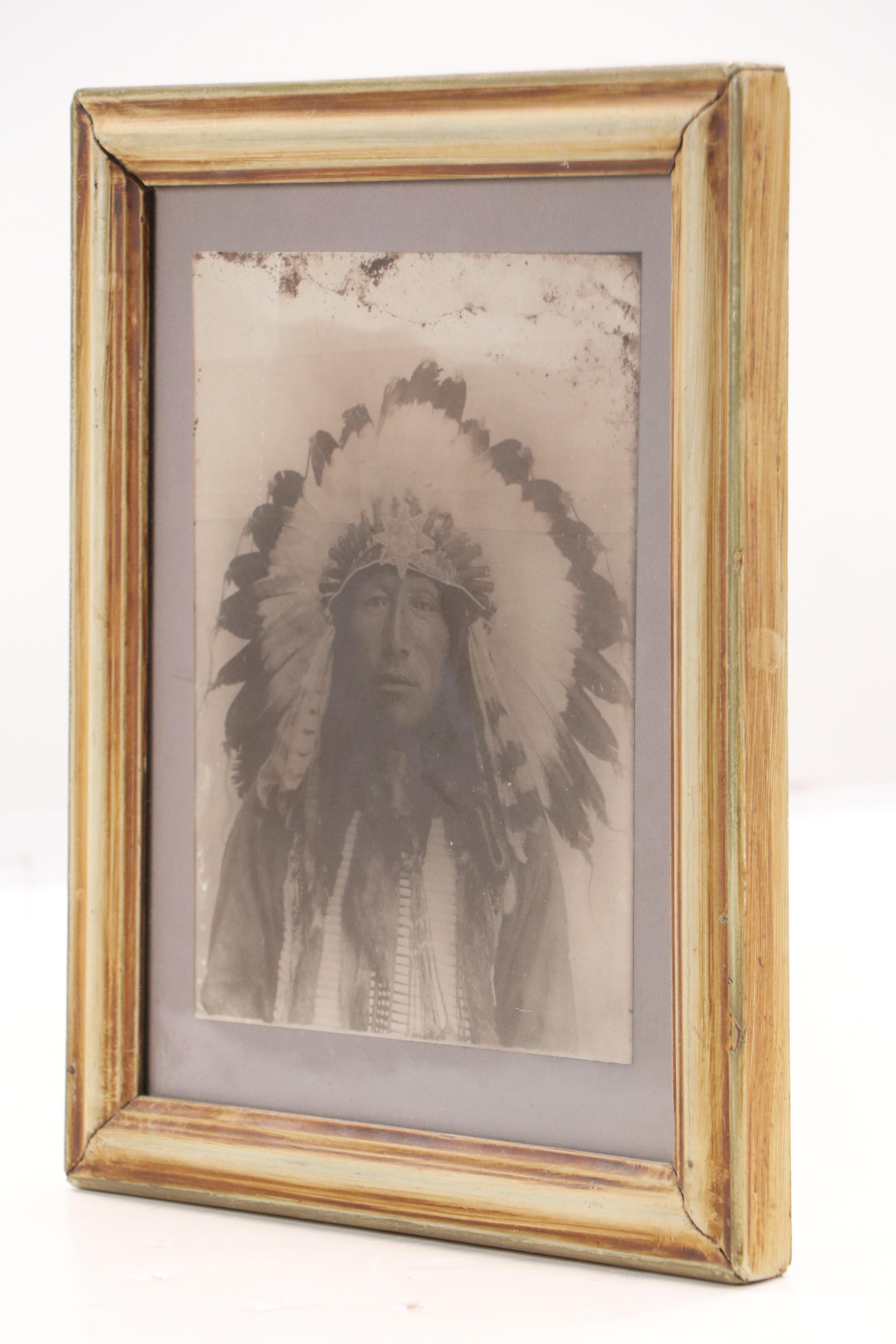 Albumen Photograph of Indigenous American Man in Regalia, Mid/ Late 19th Century