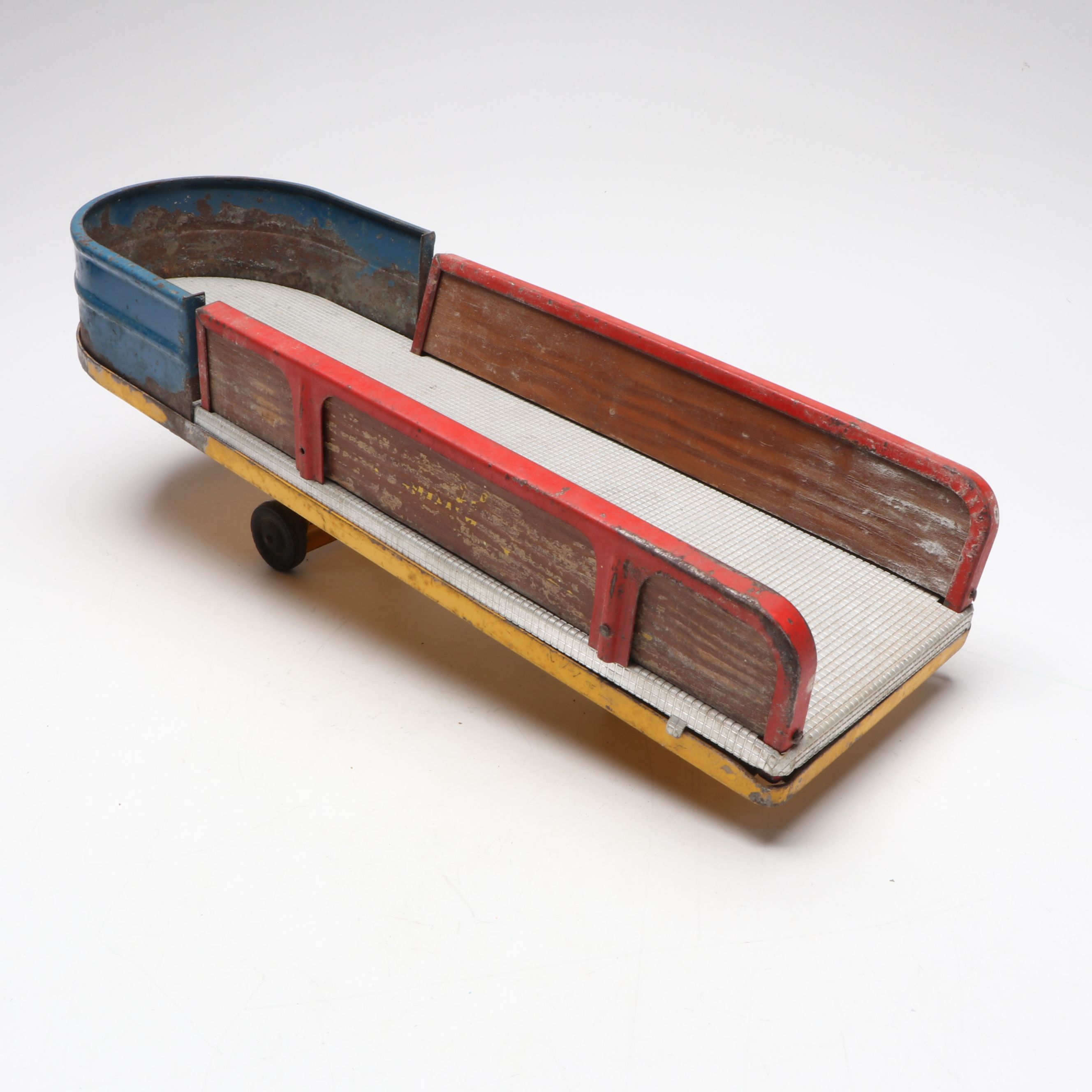 Pressed Steel Toy Truck with Trailers, Mid-20th Century