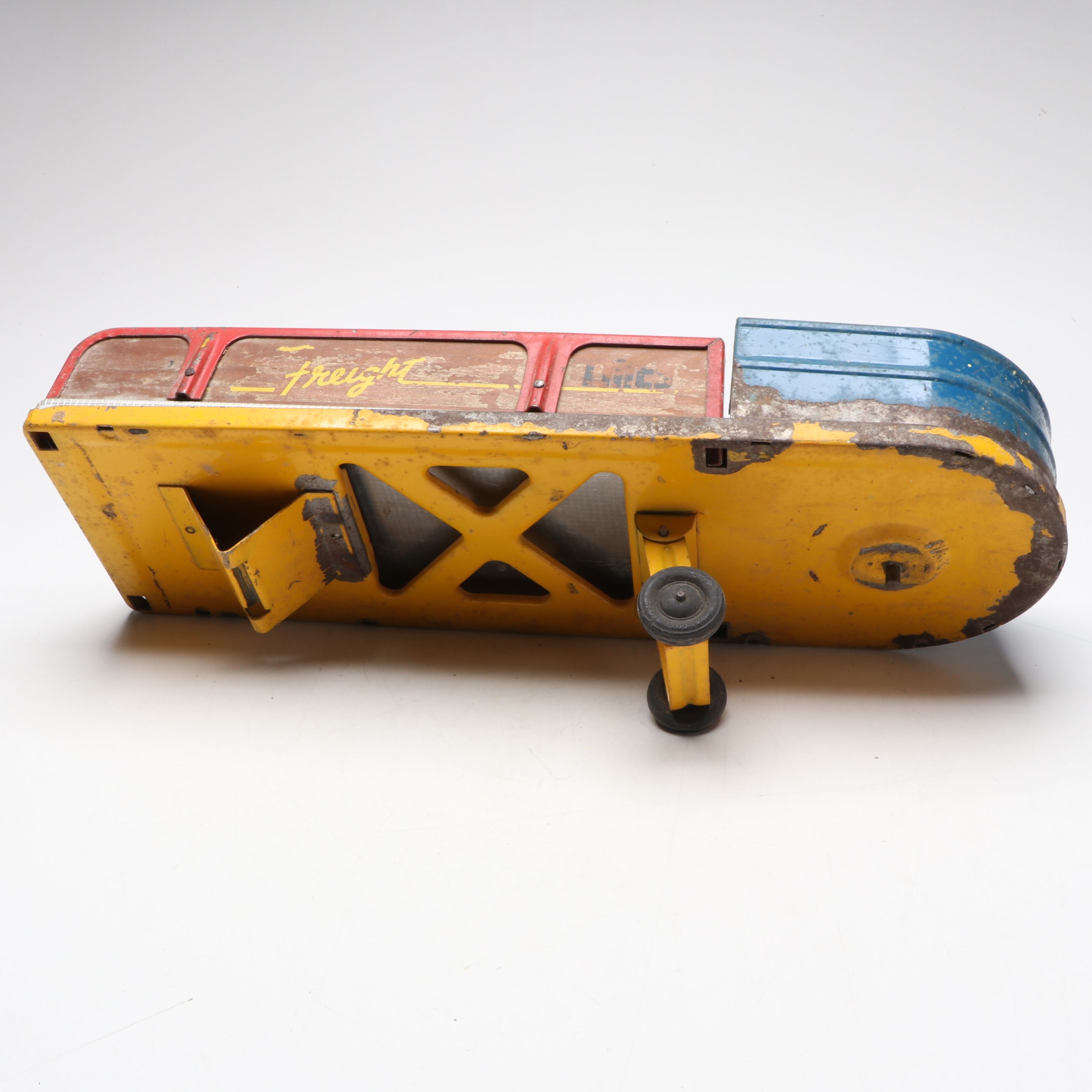 Pressed Steel Toy Truck with Trailers, Mid-20th Century