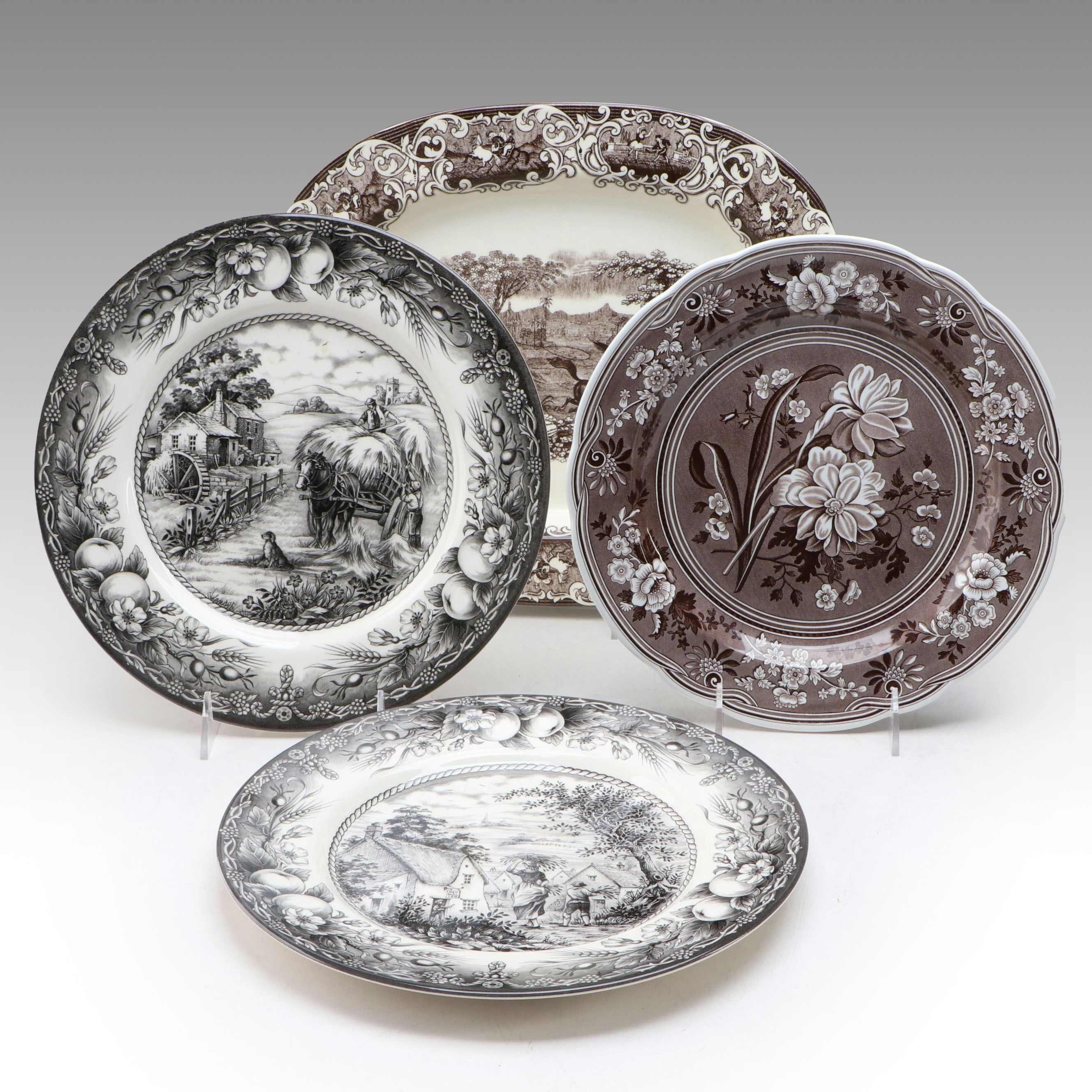 Spode Archive Collection "Botanical" Plate with Royal Stafford and Other Platter