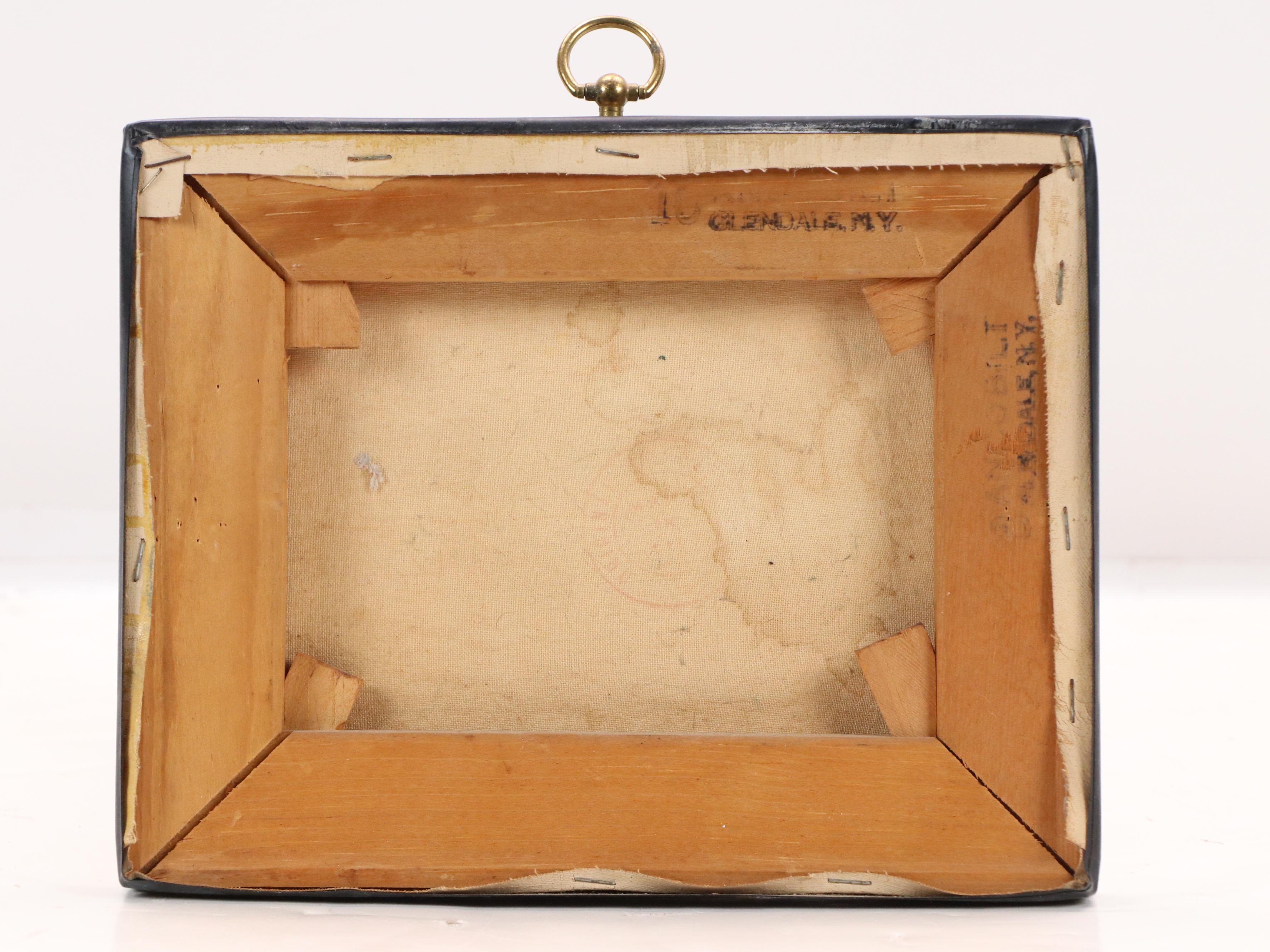 Oil Painting of Fishing Boats on Lake, Mid-20th Century