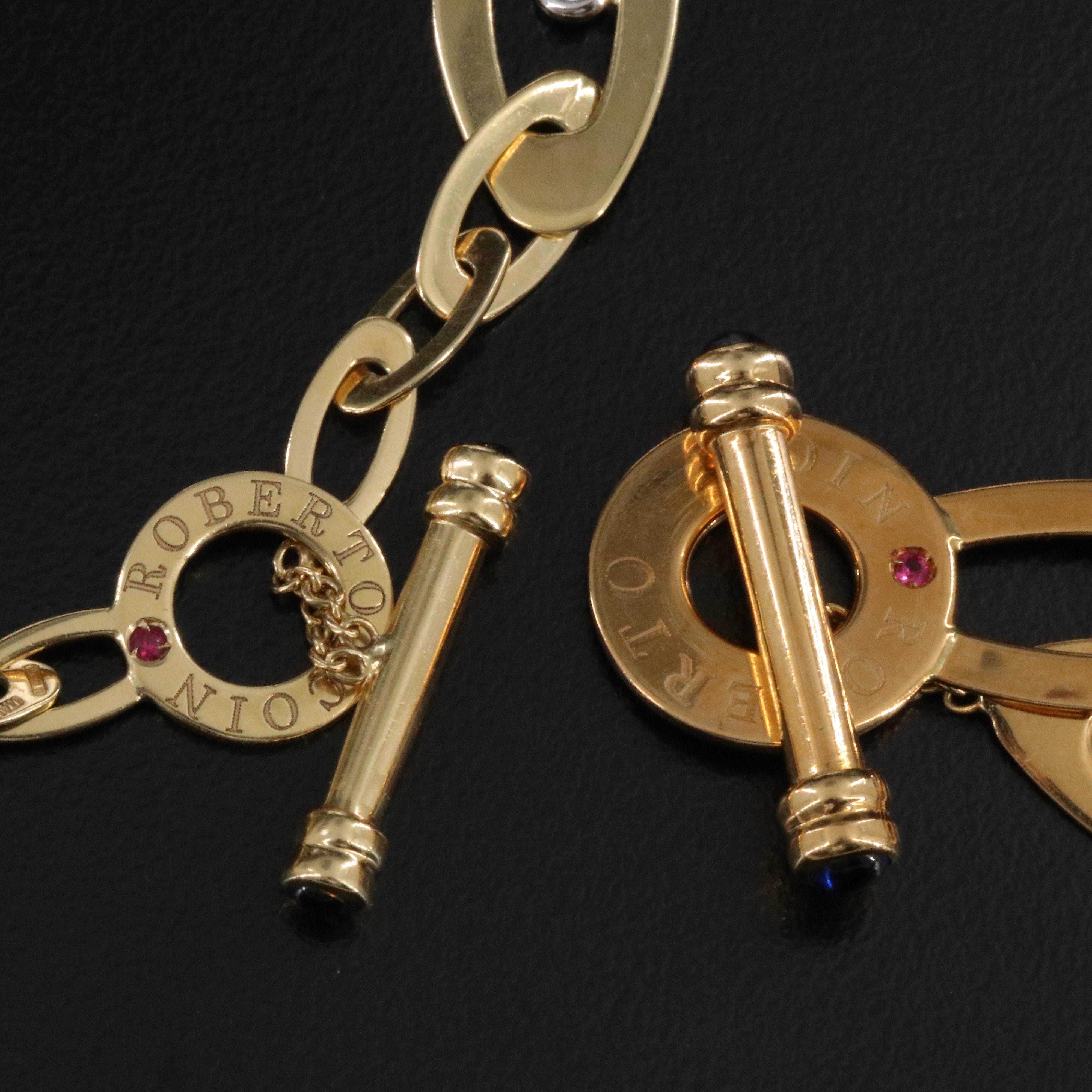 Roberto Coin Chic & Shine 18K Necklace and Bracelet with Diamond and Sapphire