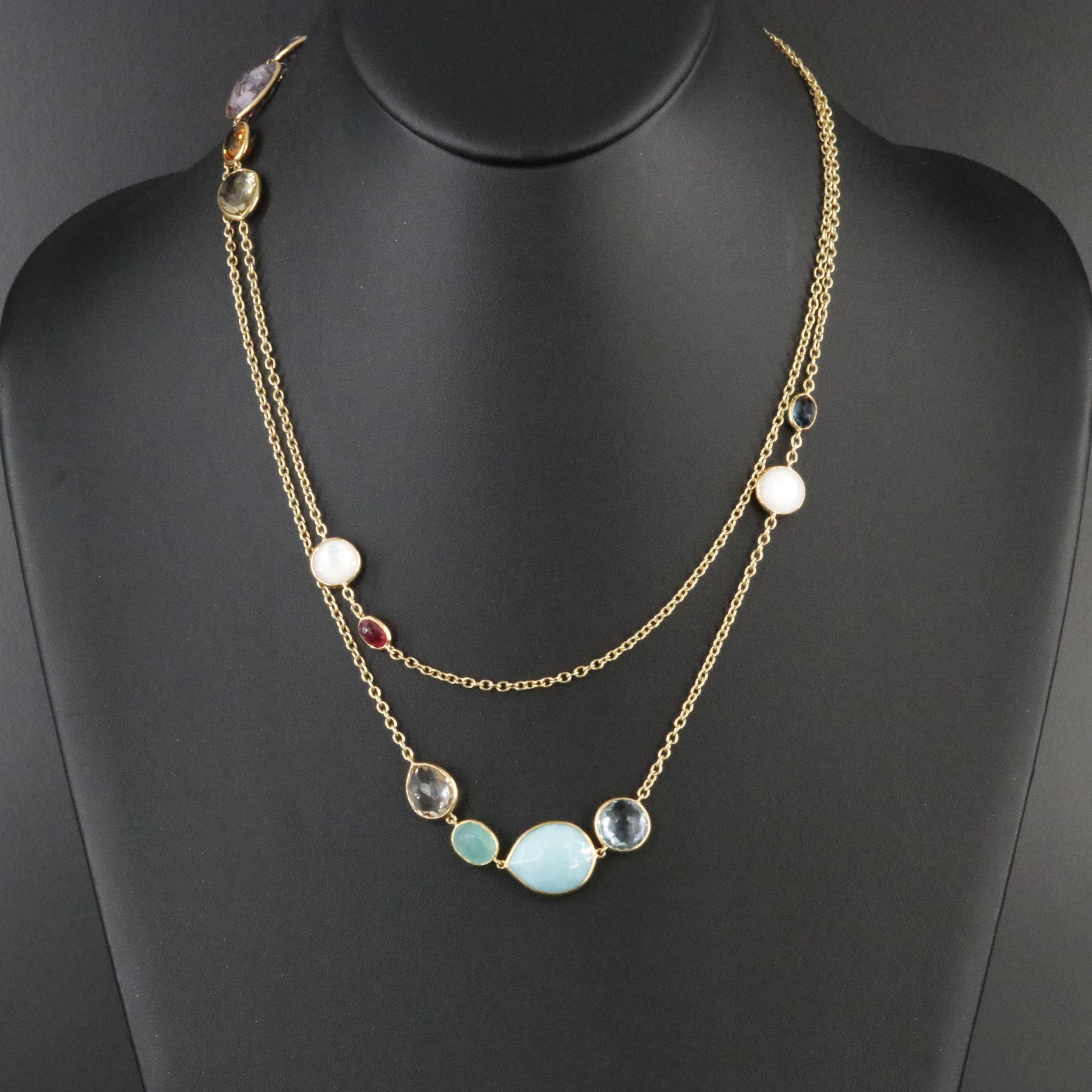 Ippolita Rock Candy 18K Mixed Gemstone Station Necklace