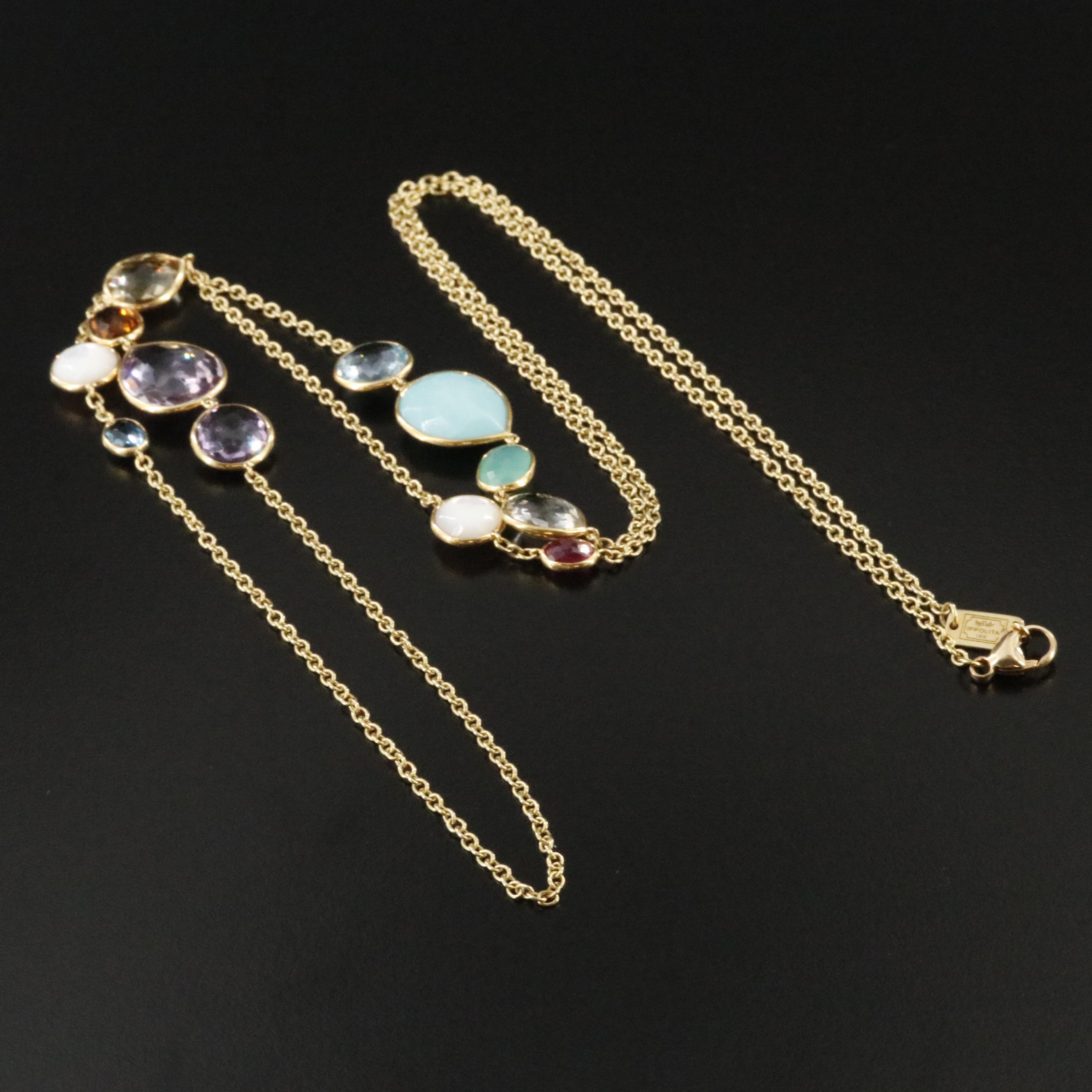 Ippolita Rock Candy 18K Mixed Gemstone Station Necklace