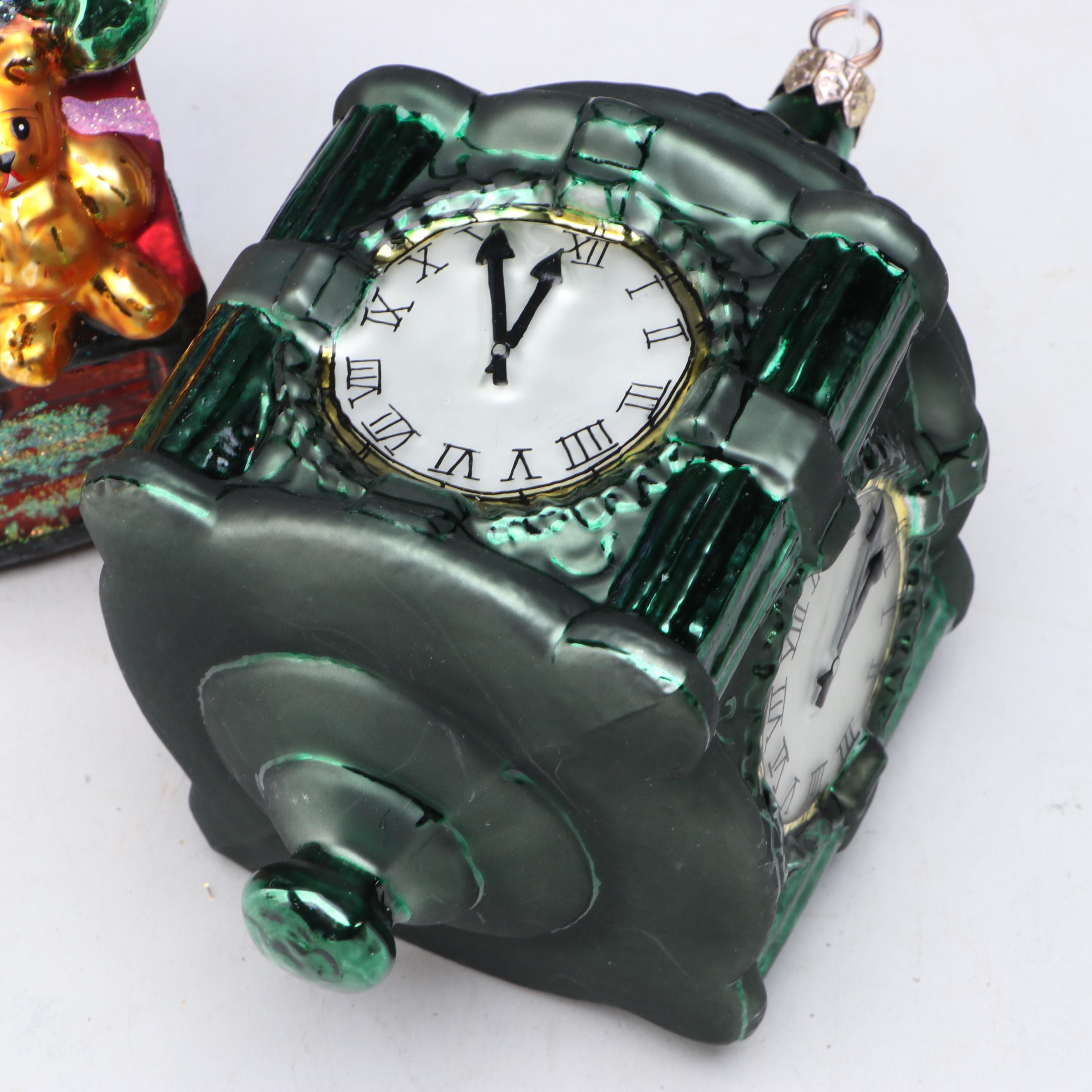 Christopher Radko Santa Claus, Floral with Other Glass Christmas Ornaments