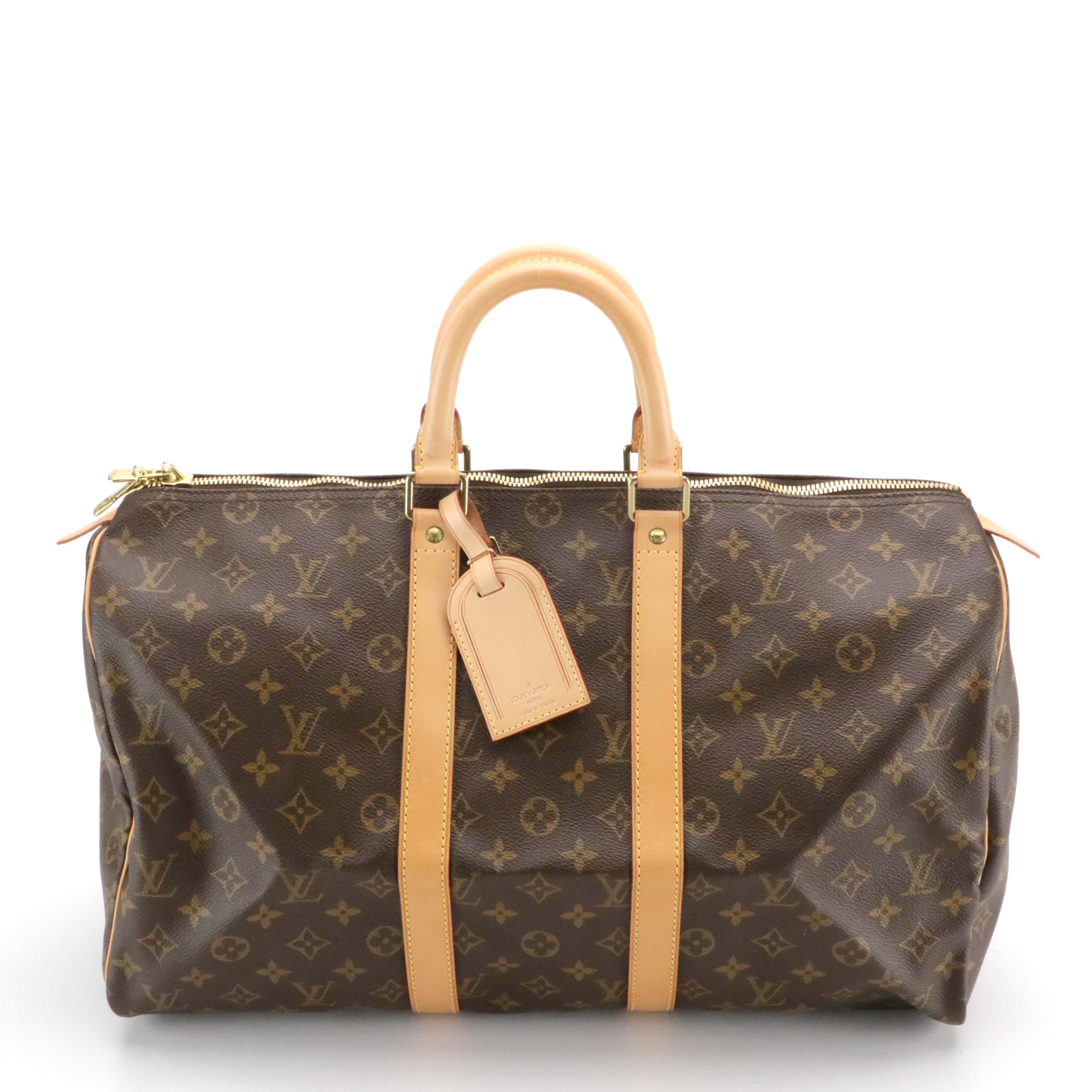 Louis Vuitton Keepall 45 in Monogram Canvas and Vachetta Leather