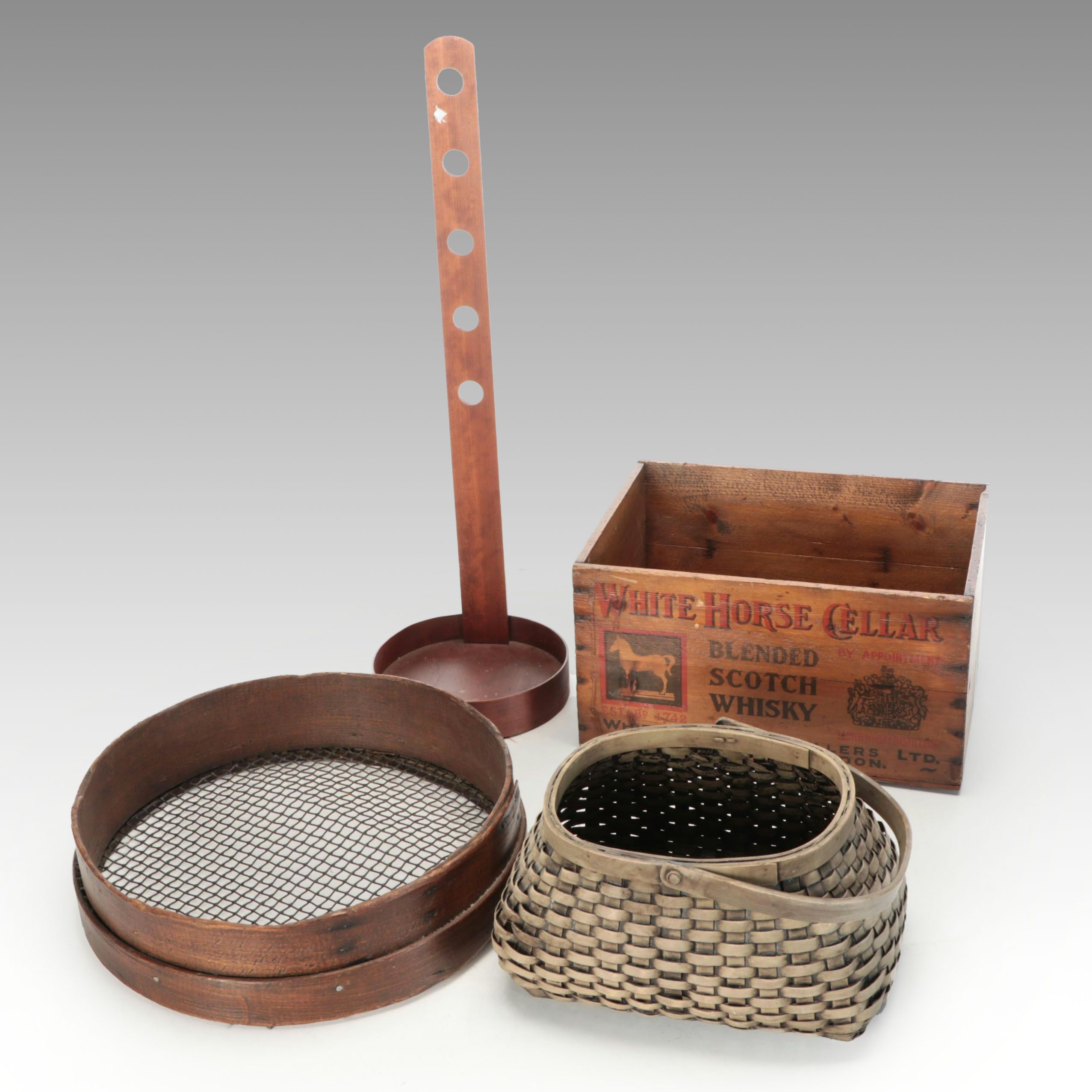 Shaker Style Candle Sconce with Basket and Other Decor