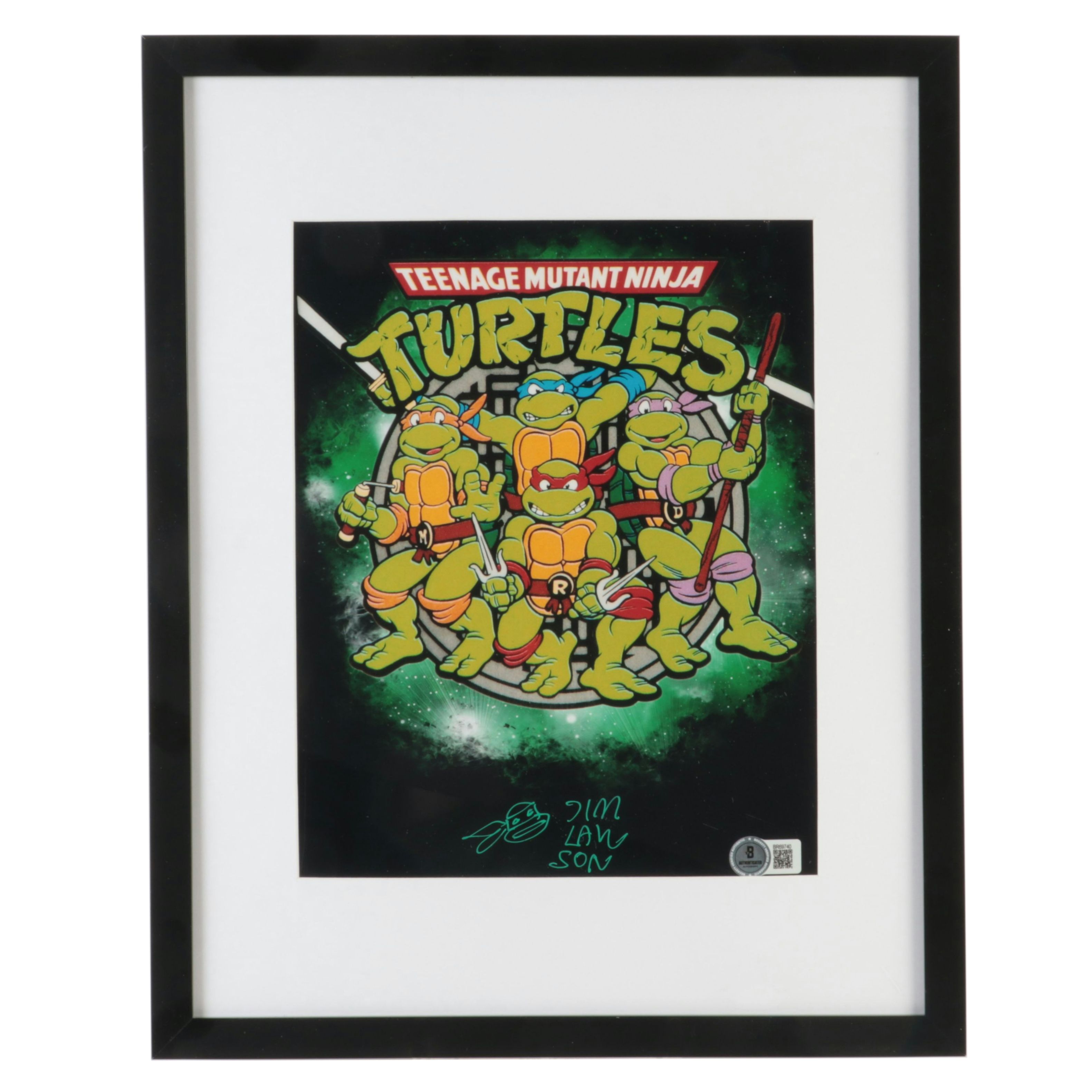 Jim Lawson Signed “Teenage Mutant Ninja Turtles” Print in Matted Frame, Beckett