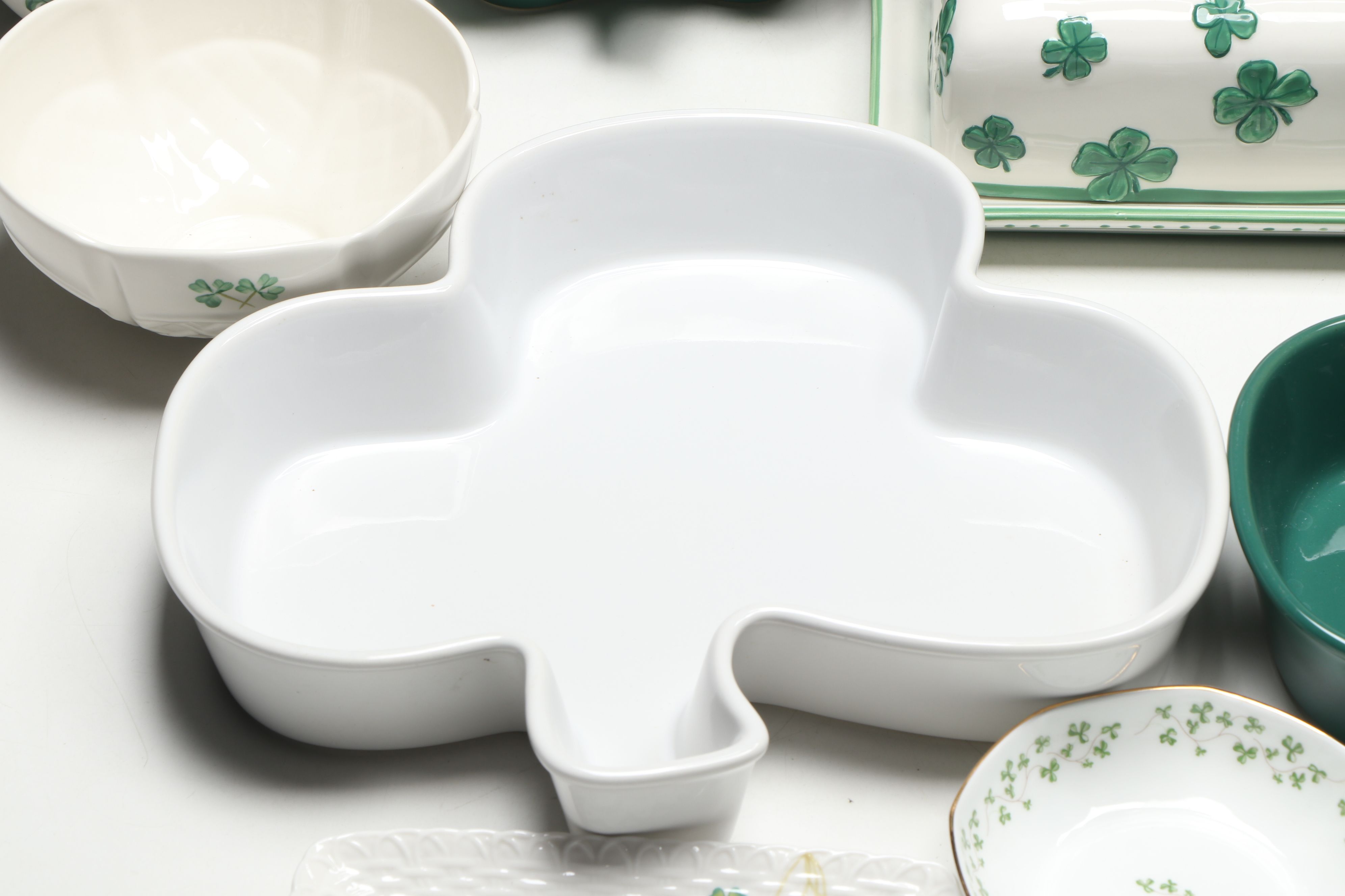 Royal Tara, Godinger with Other Ceramic Shamrock Tableware and Bakeware