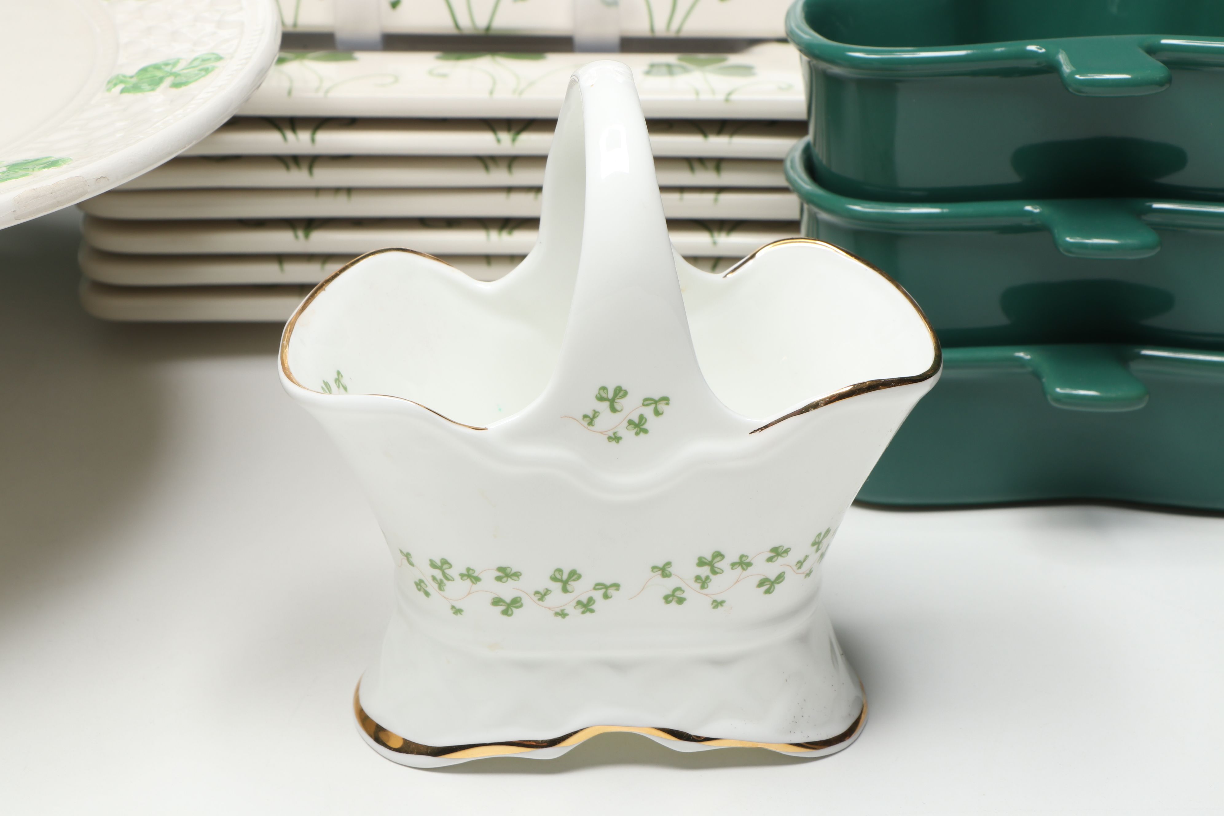 Royal Tara, Godinger with Other Ceramic Shamrock Tableware and Bakeware
