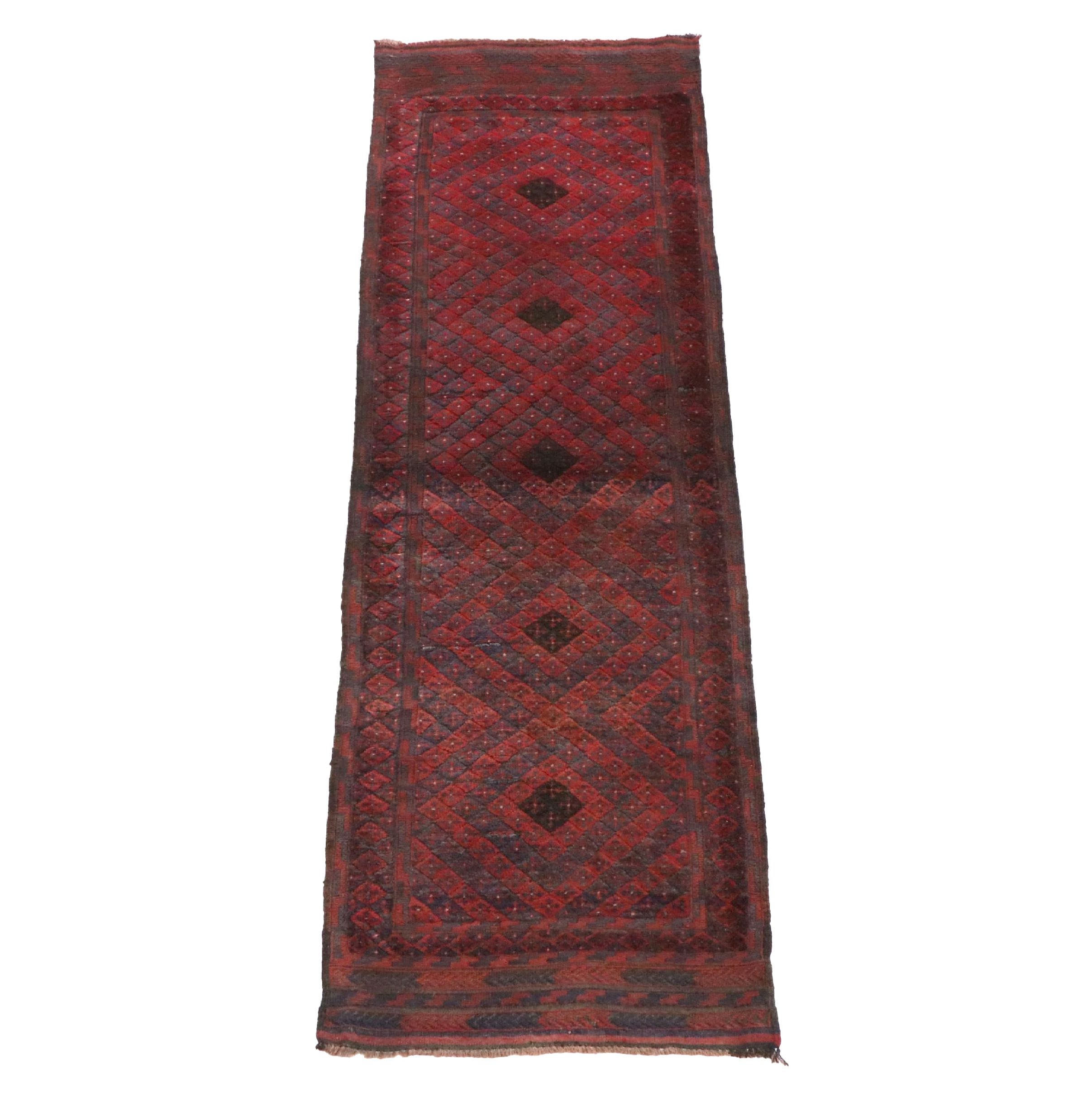 2'5 x 9'4 Handwoven Afghan Mashwani Carpet Runner
