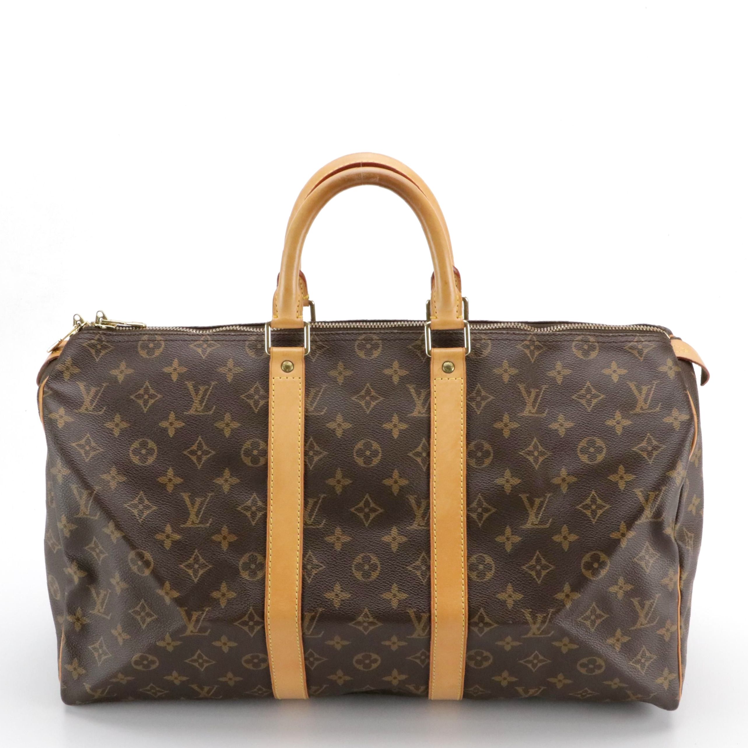 Louis Vuitton Keepall 45 in Monogram Canvas and Vachetta Leather
