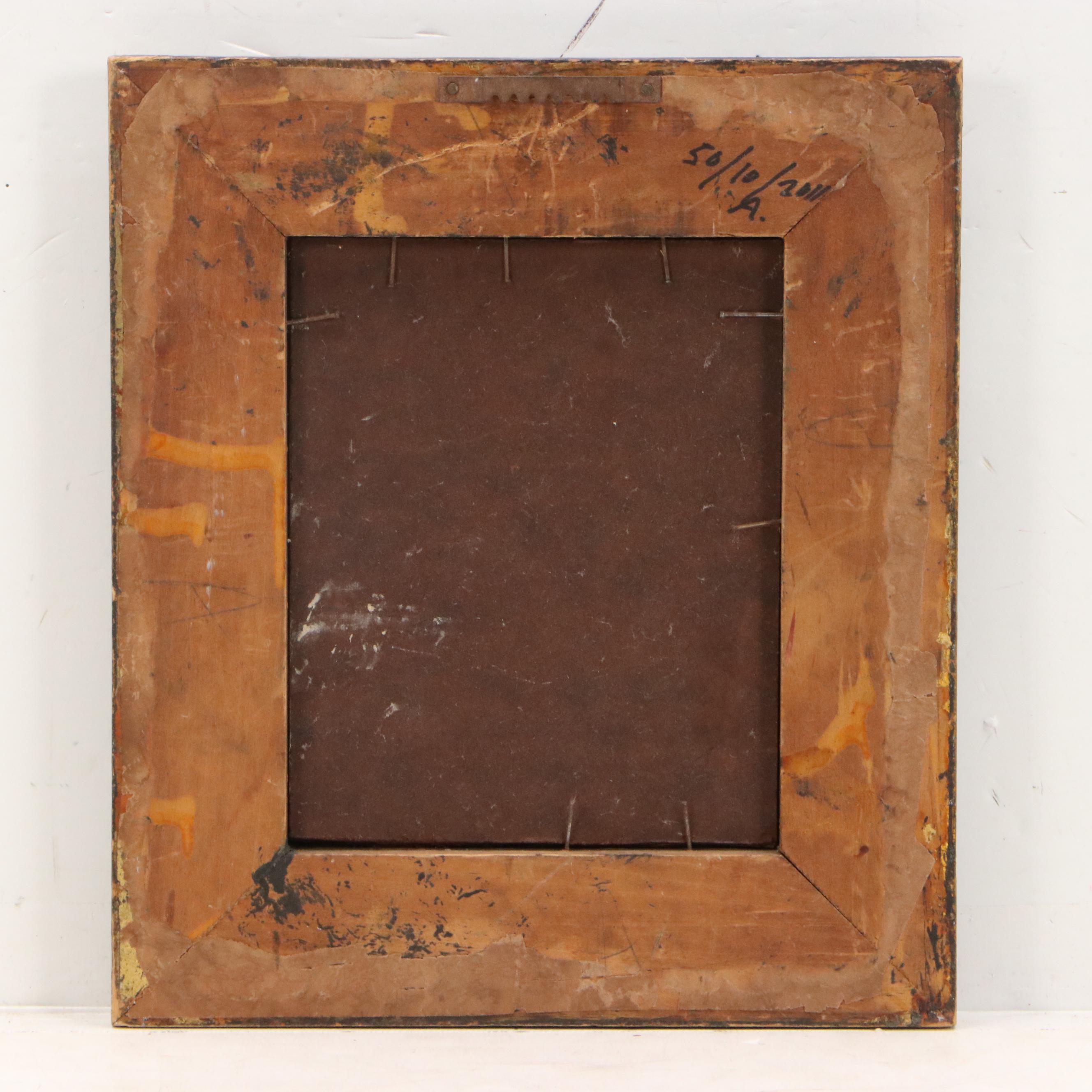 S. D'Ambra Portrait Oil Painting of Young Woman in Hat