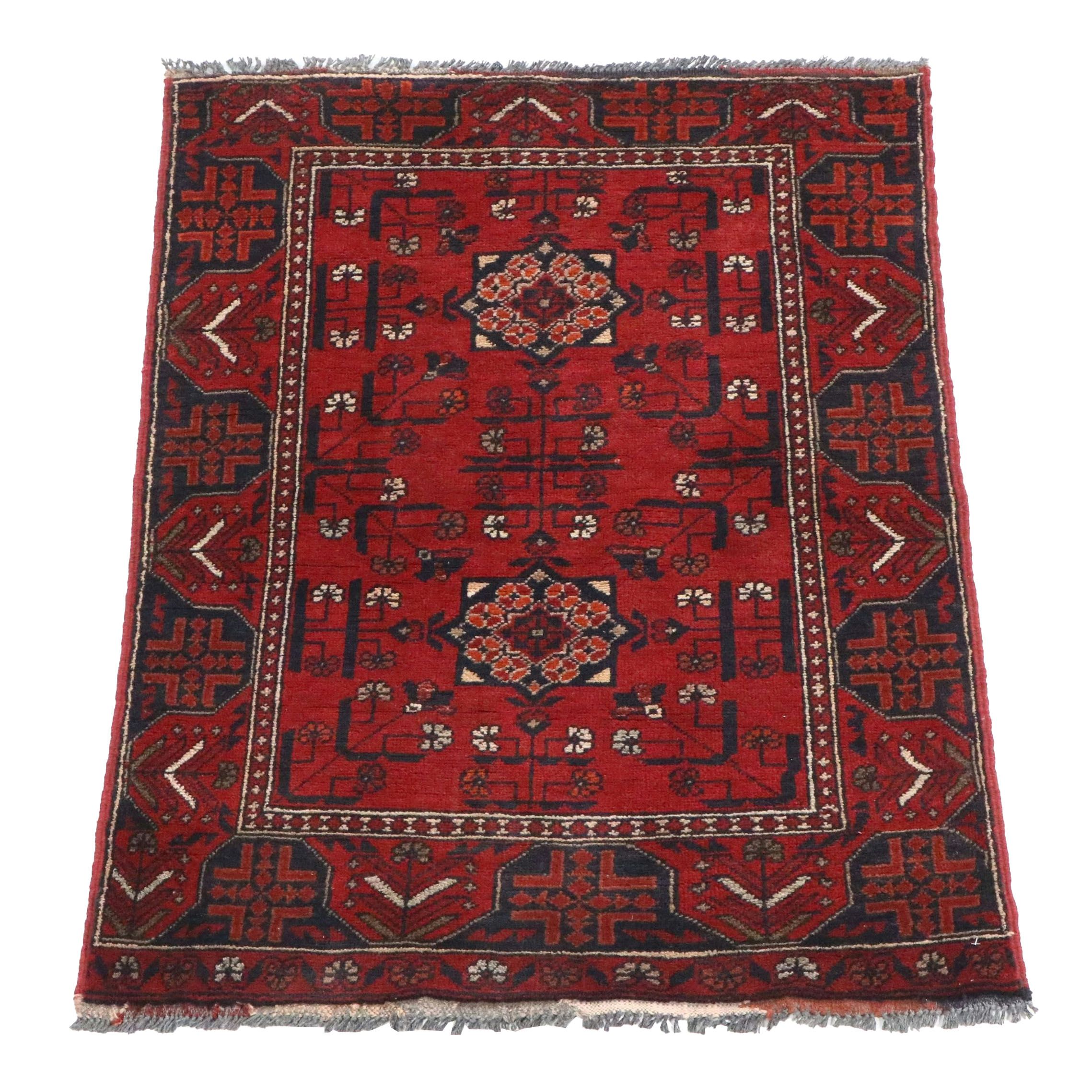 2'9 x 4'2 Hand-Knotted Afghan Kunduz Accent Rug