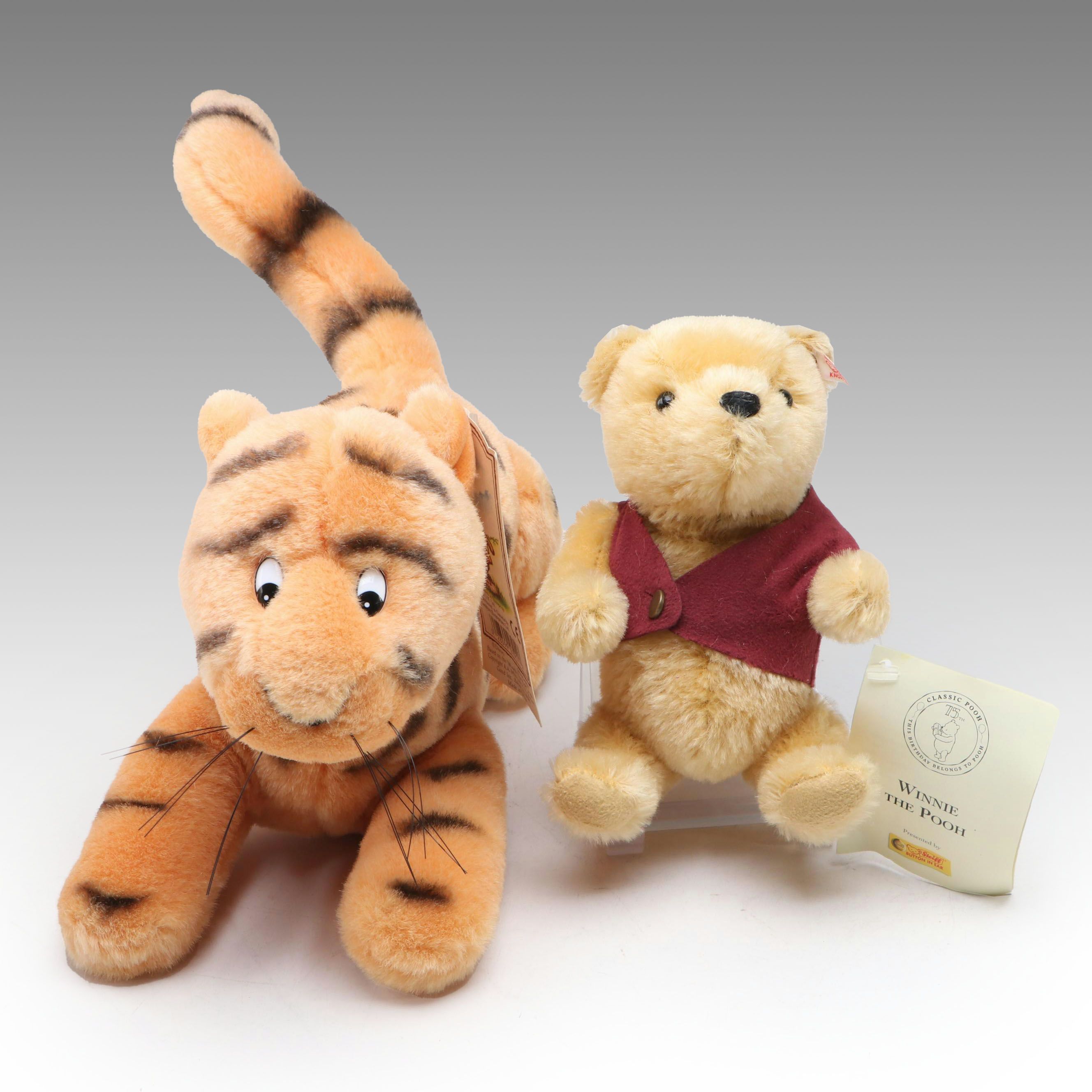 Steiff 75th Birthday "Winnie the Pooh" with Gund "Classic Pooh" Tigger Plush