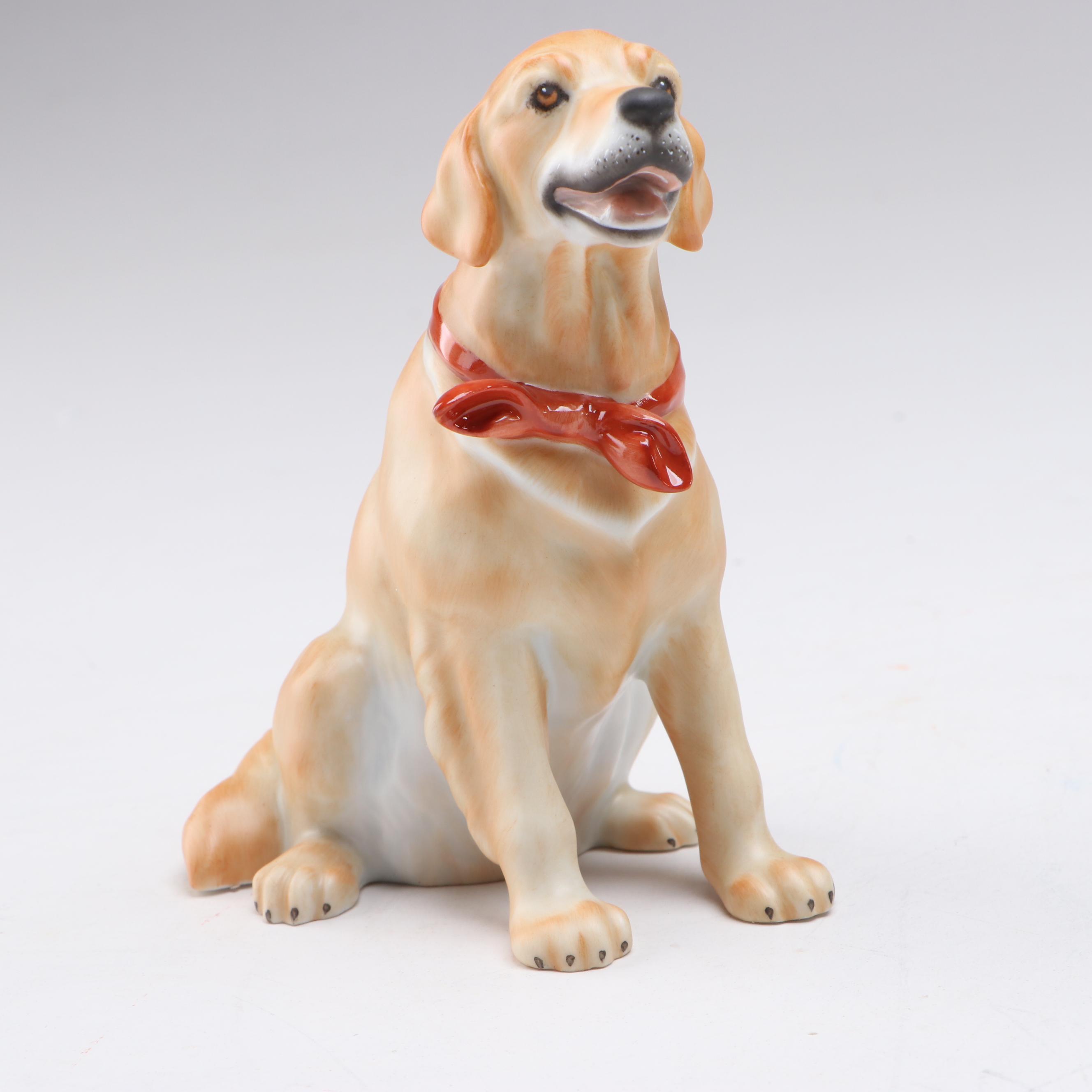 Herend First Edition Natural "Golden Retriever" Porcelain Figurine