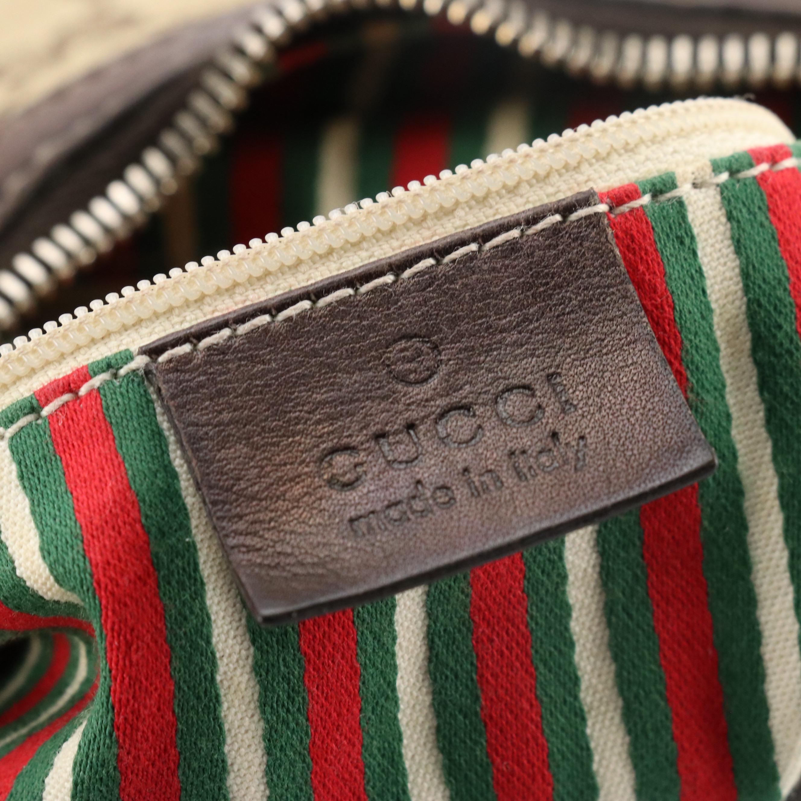 Gucci New Britt Hobo Shoulder Bag in Brown GG Canvas and Leather