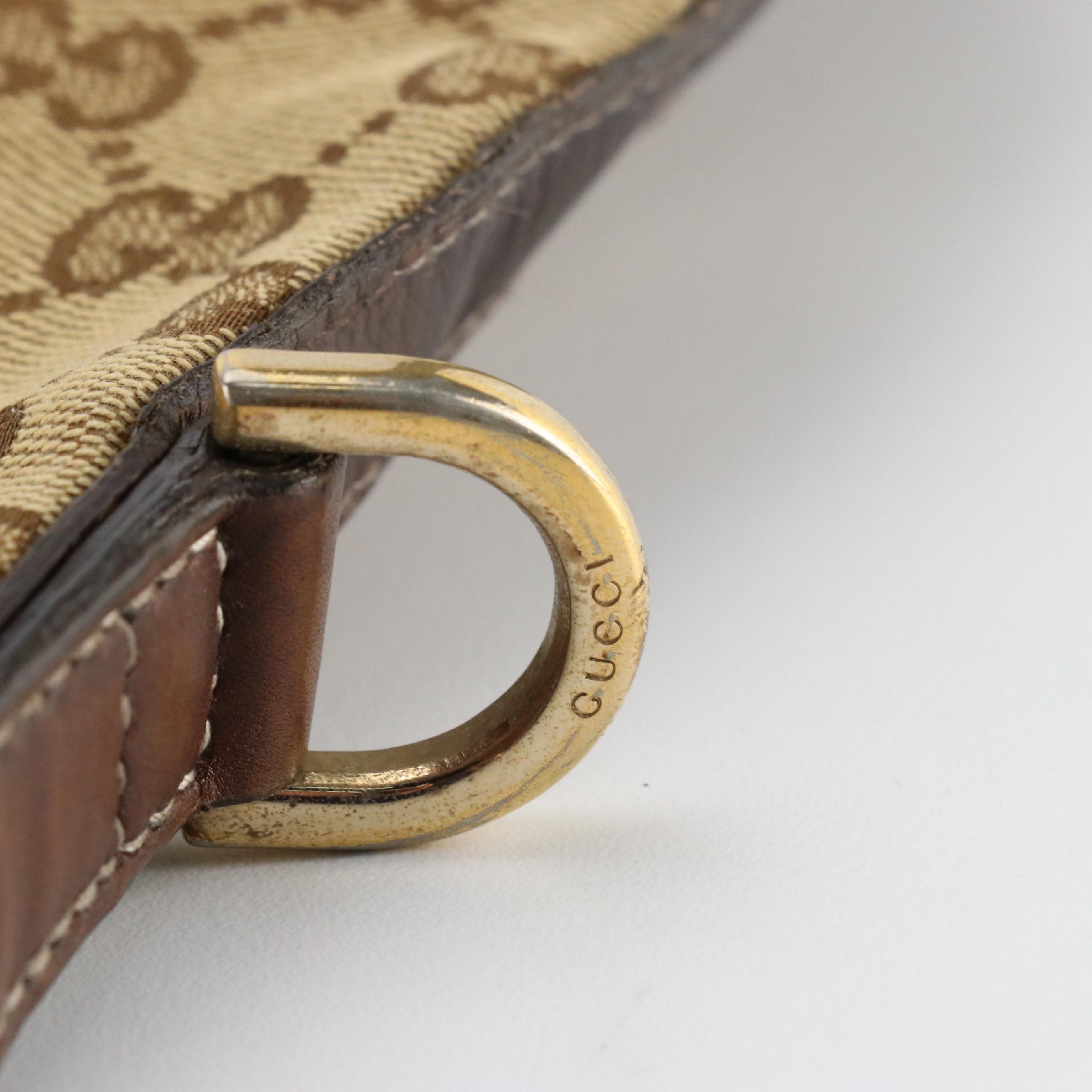 Gucci New Britt Hobo Shoulder Bag in Brown GG Canvas and Leather