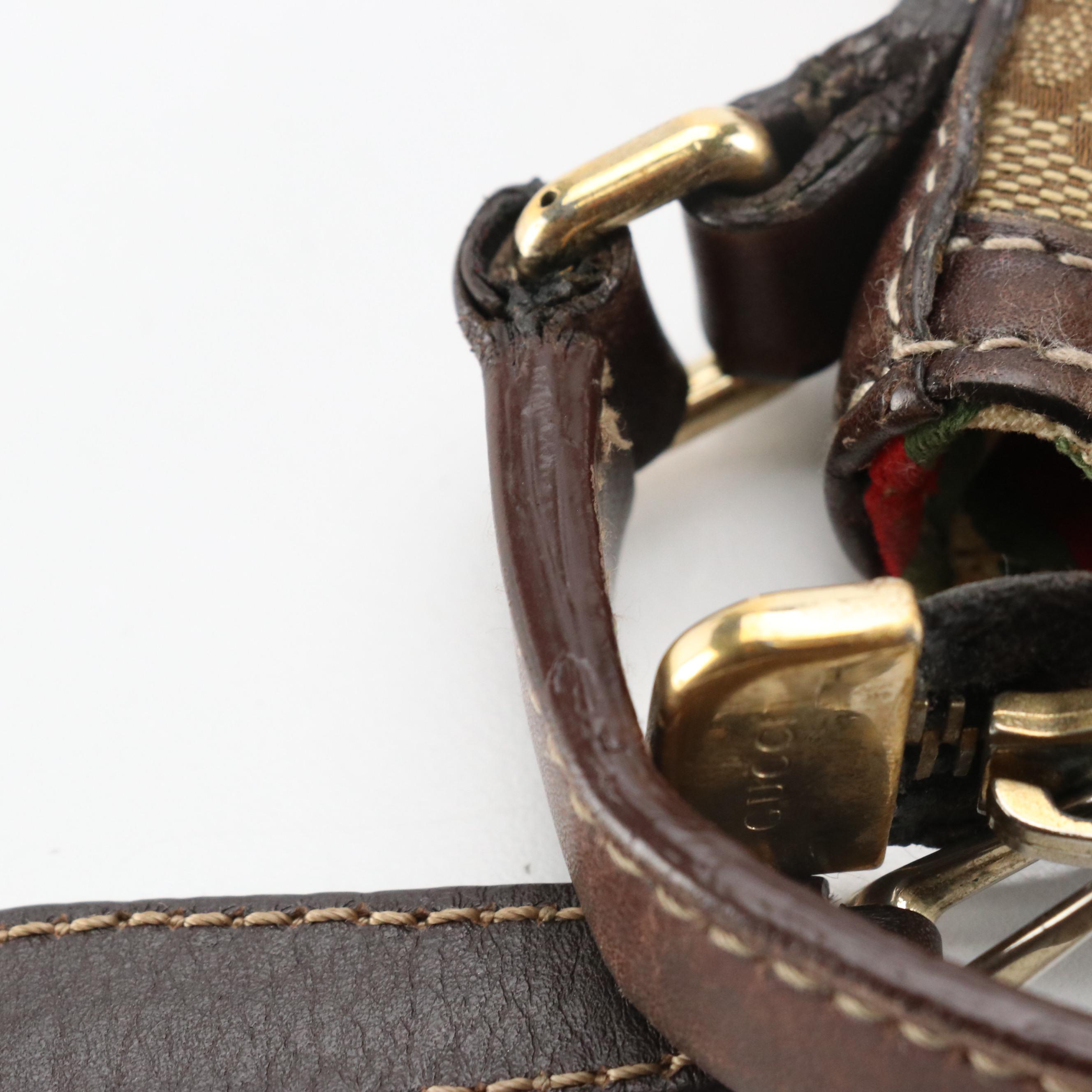 Gucci New Britt Hobo Shoulder Bag in Brown GG Canvas and Leather