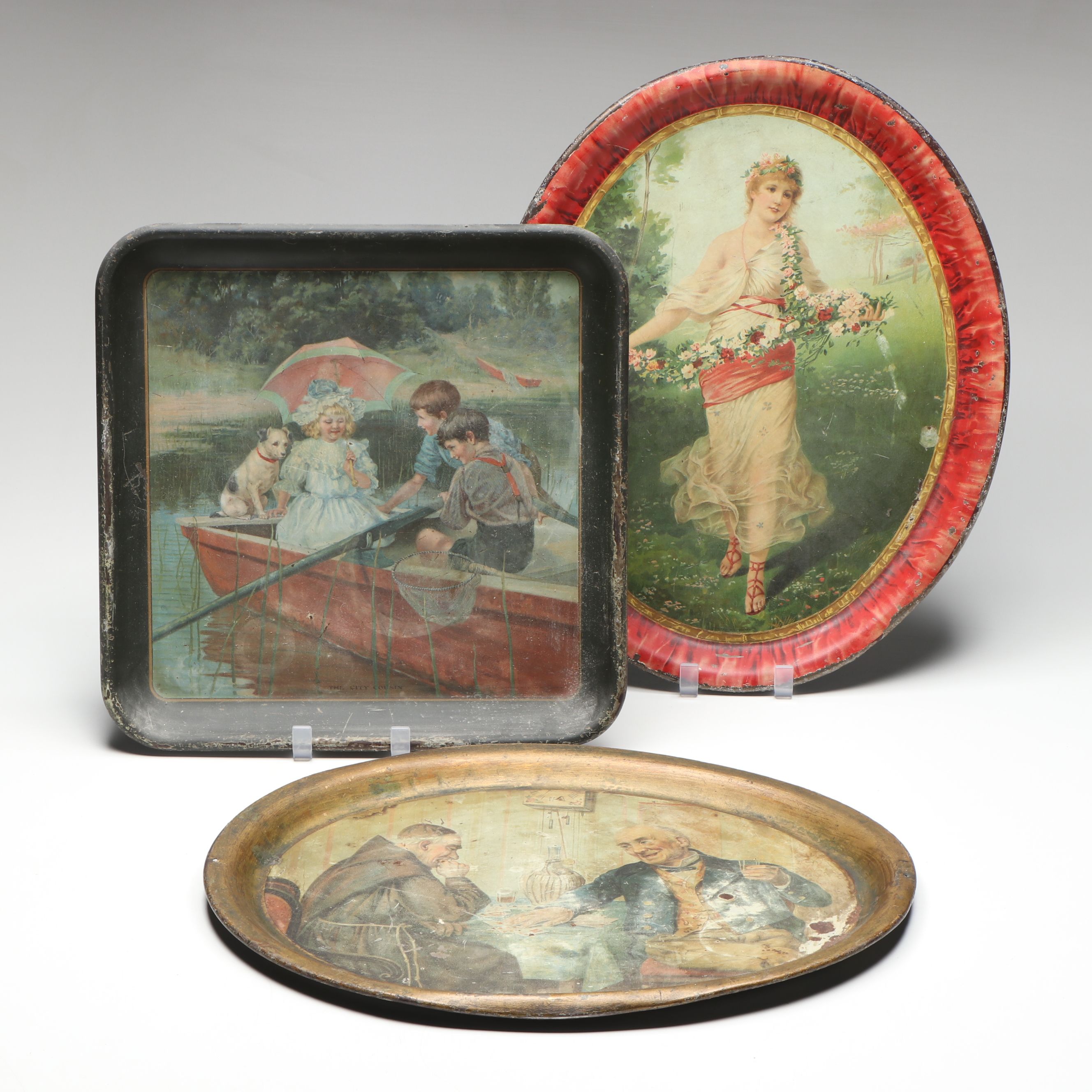 Tin Lithograph Trays, Early 20th Century