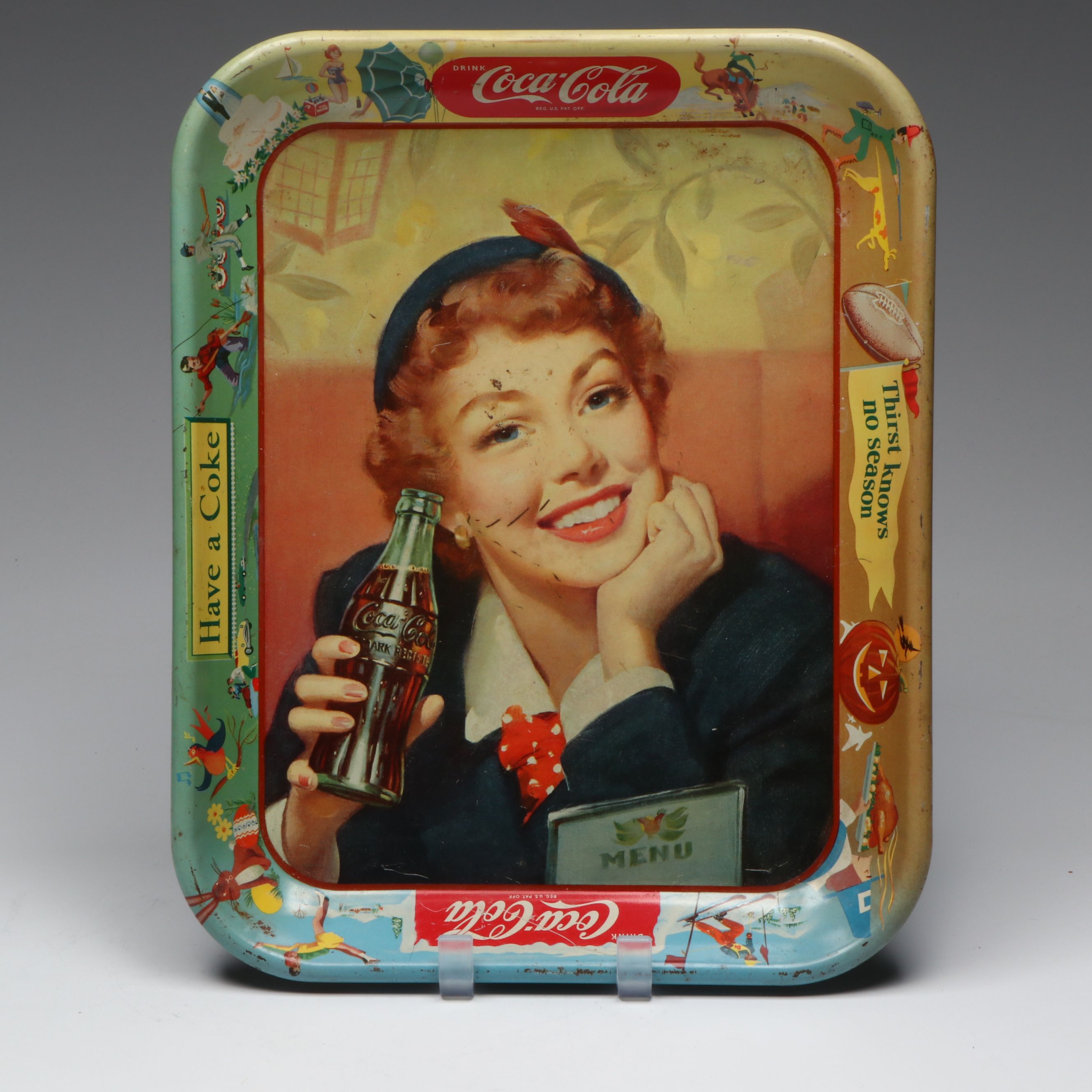 Coca-Cola Tin Lithograph Advertisement Trays, Mid-20th Century
