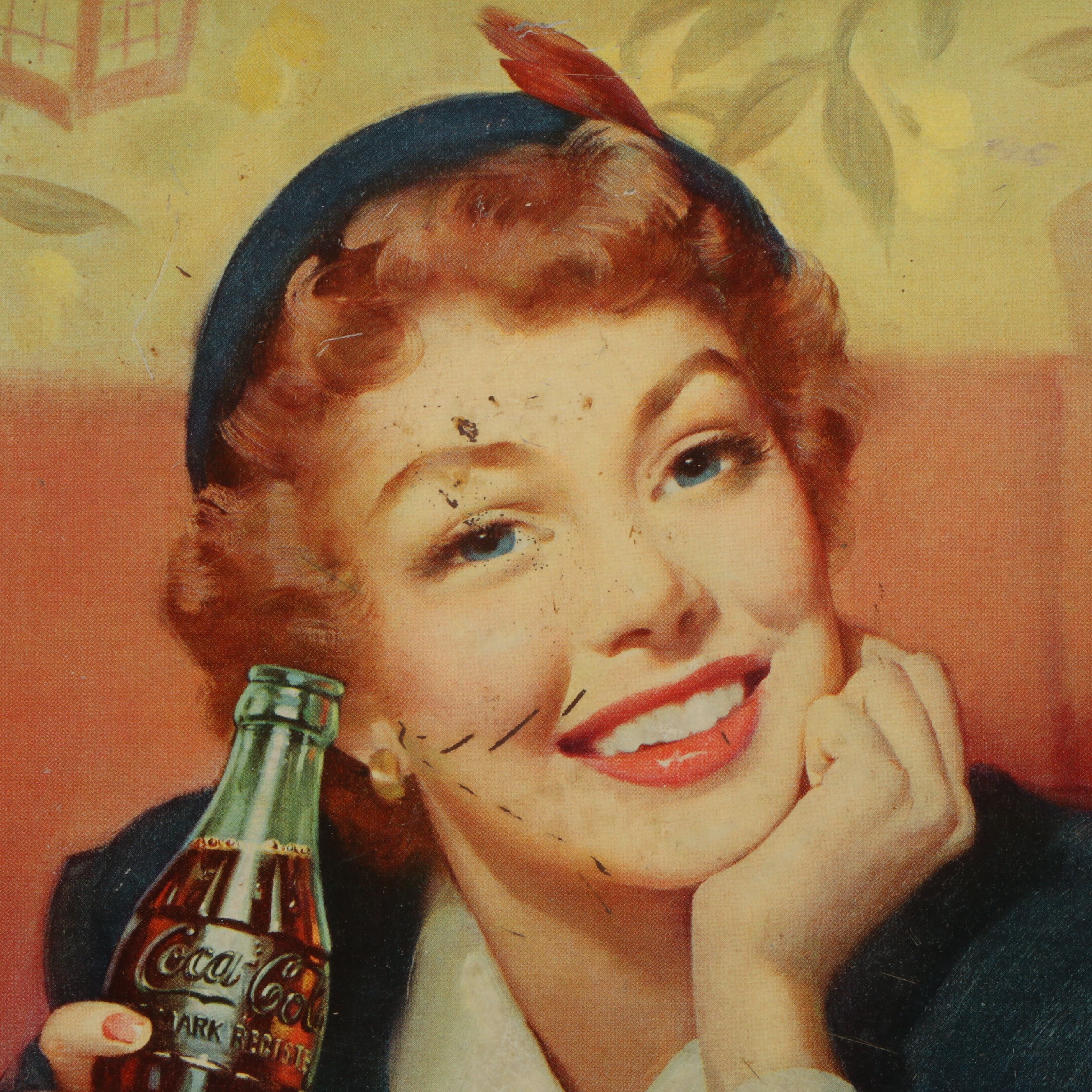 Coca-Cola Tin Lithograph Advertisement Trays, Mid-20th Century