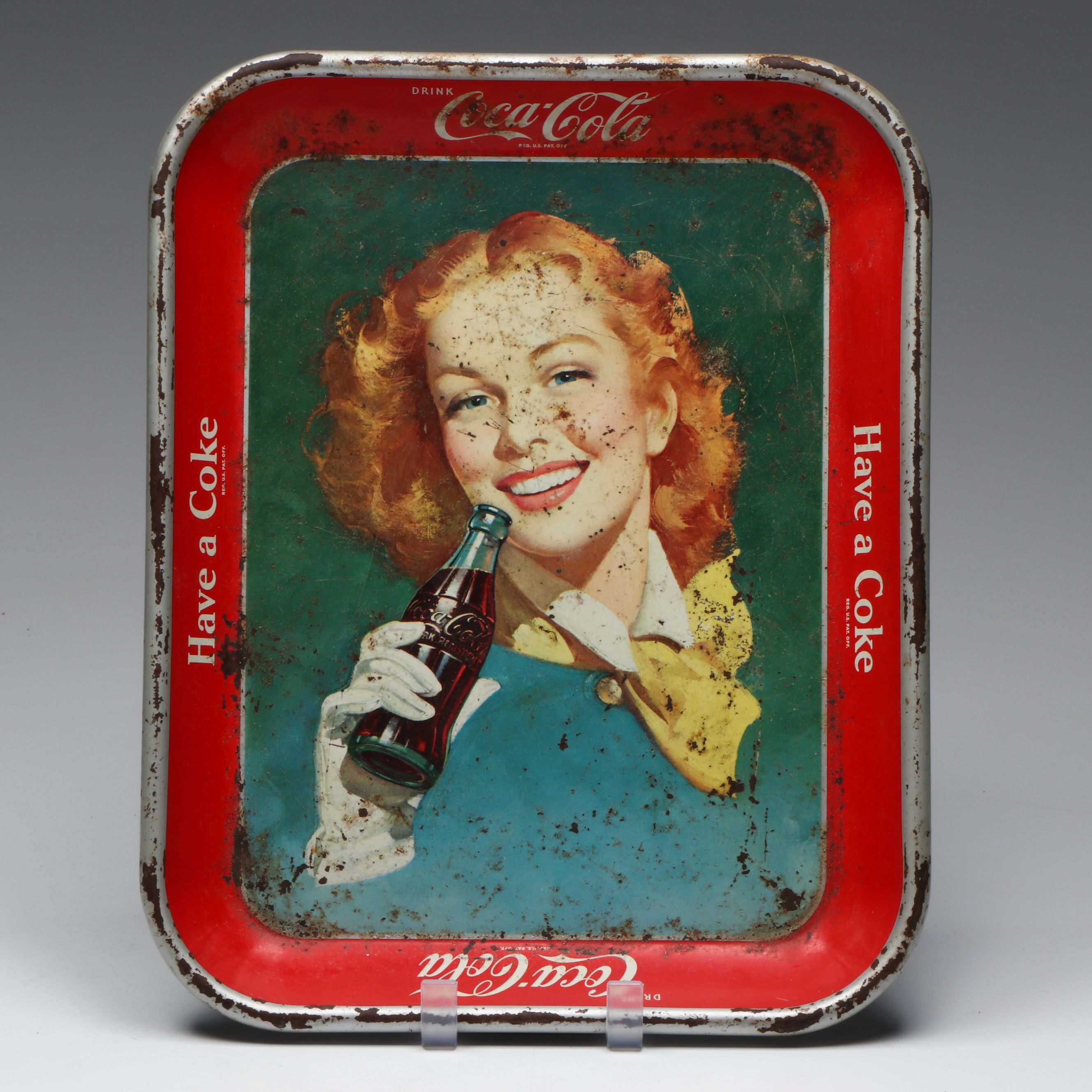 Coca-Cola Tin Lithograph Advertisement Trays, Mid-20th Century
