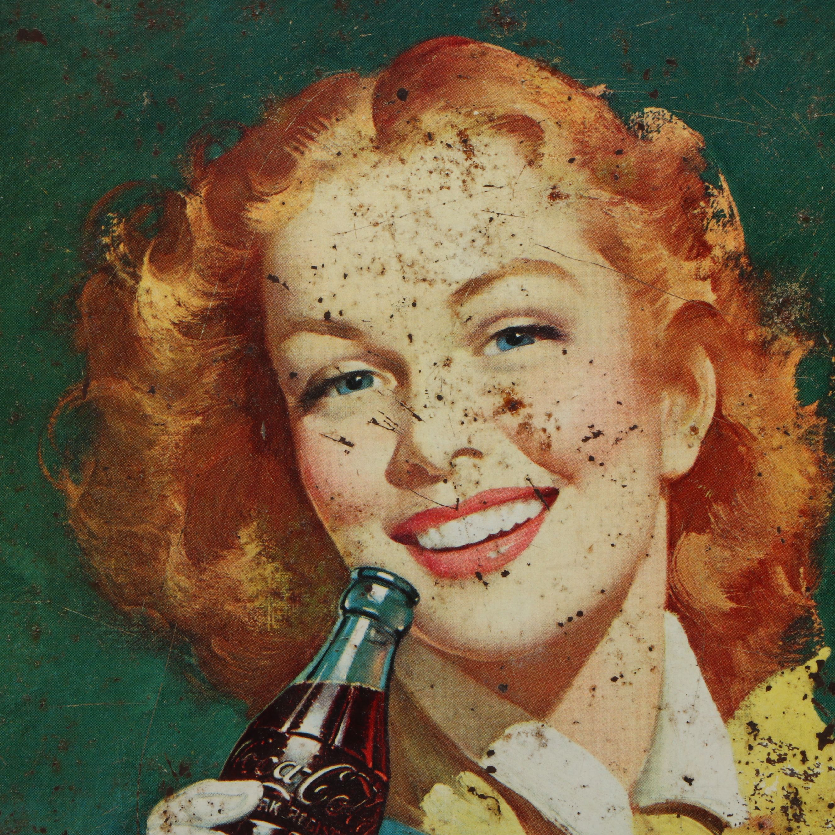 Coca-Cola Tin Lithograph Advertisement Trays, Mid-20th Century