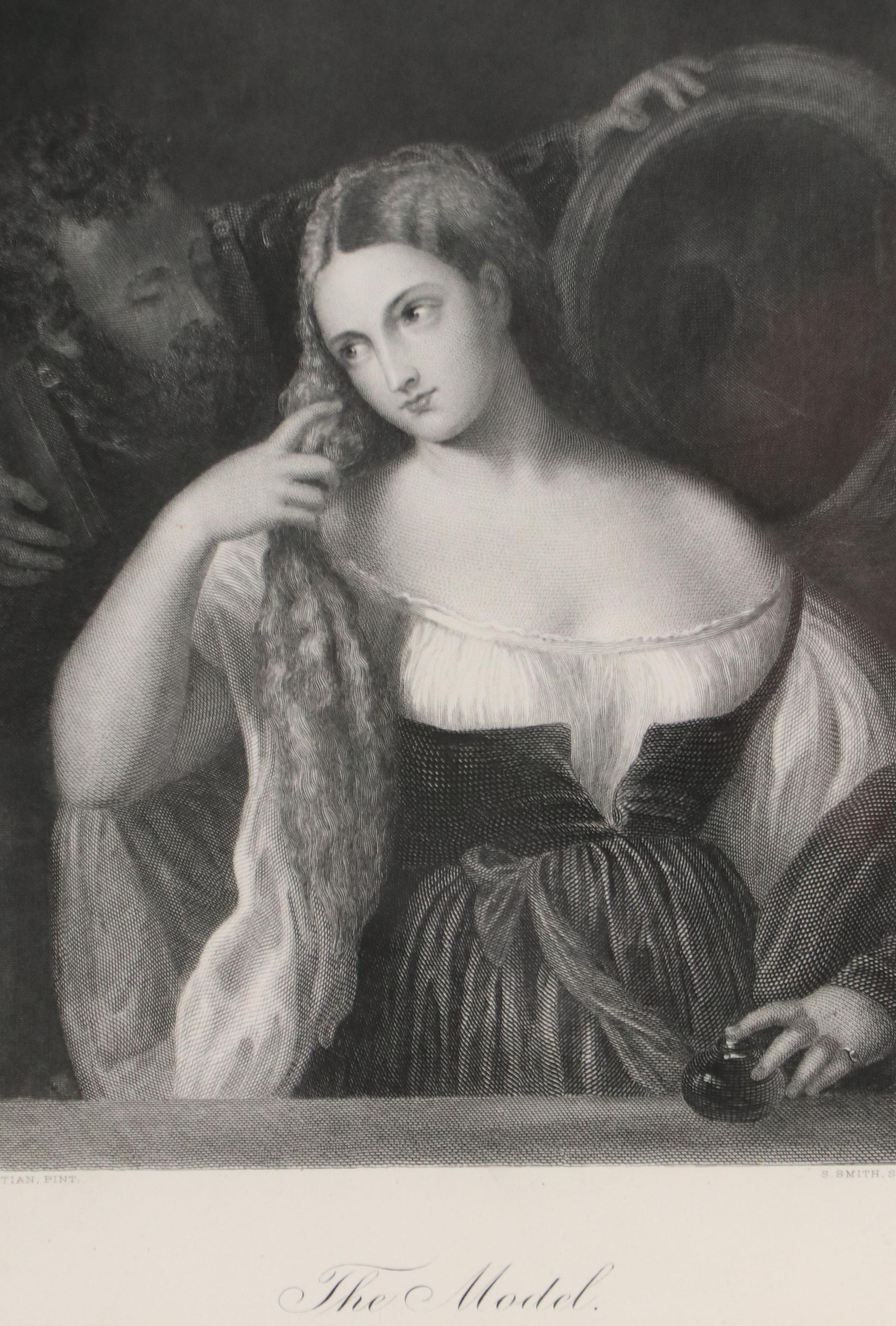 Samuel S. Smith Engraving After Titian "The Model," Early to Mid-19th Century