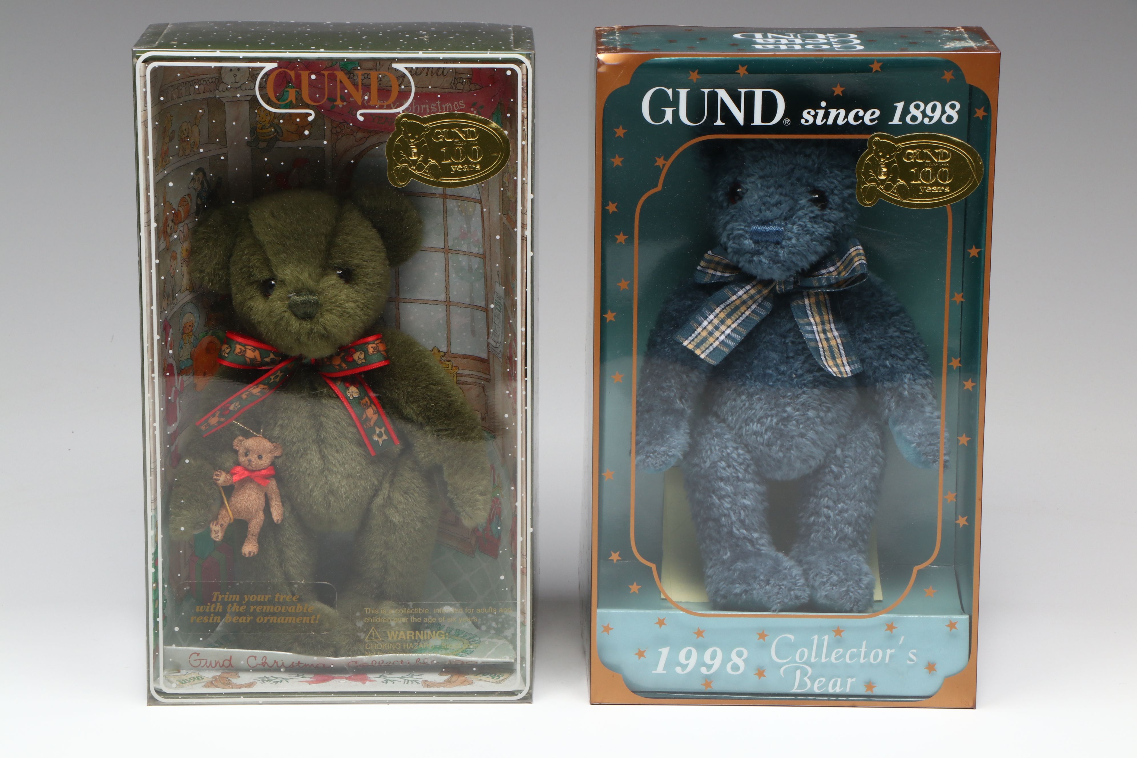 GUND Mohair 100th Anniversary Bear with Christmas and More Collectible Bears