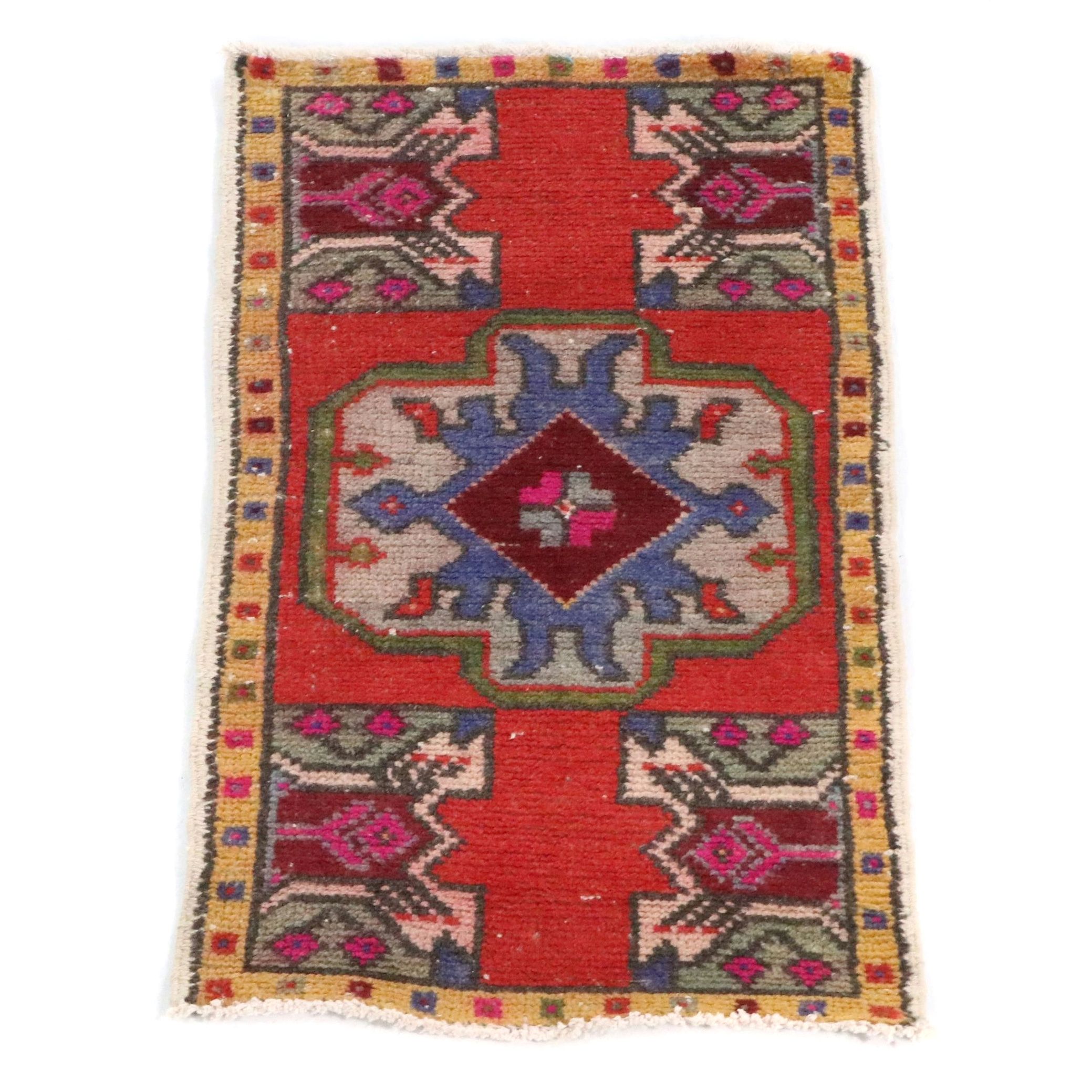 1'8 x 3'1 Hand-Knotted Turkish Accent Rug