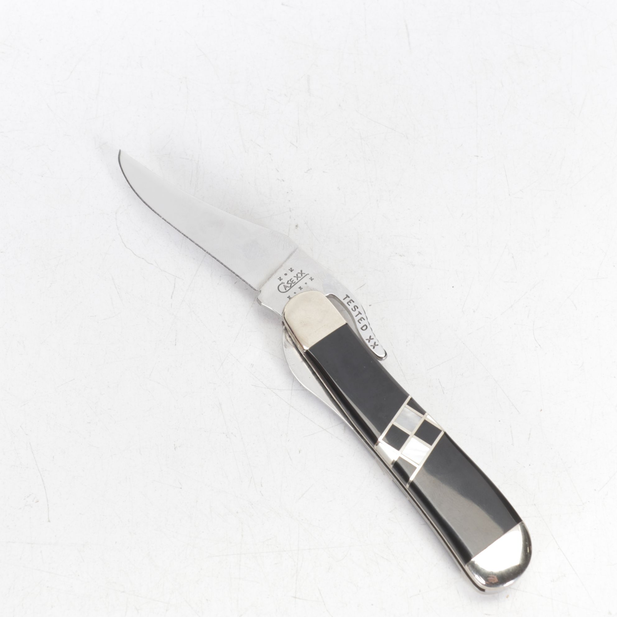 Case, Spyderco and Moki Folding Knives with Mother-of-Pearl and Abalone Handles