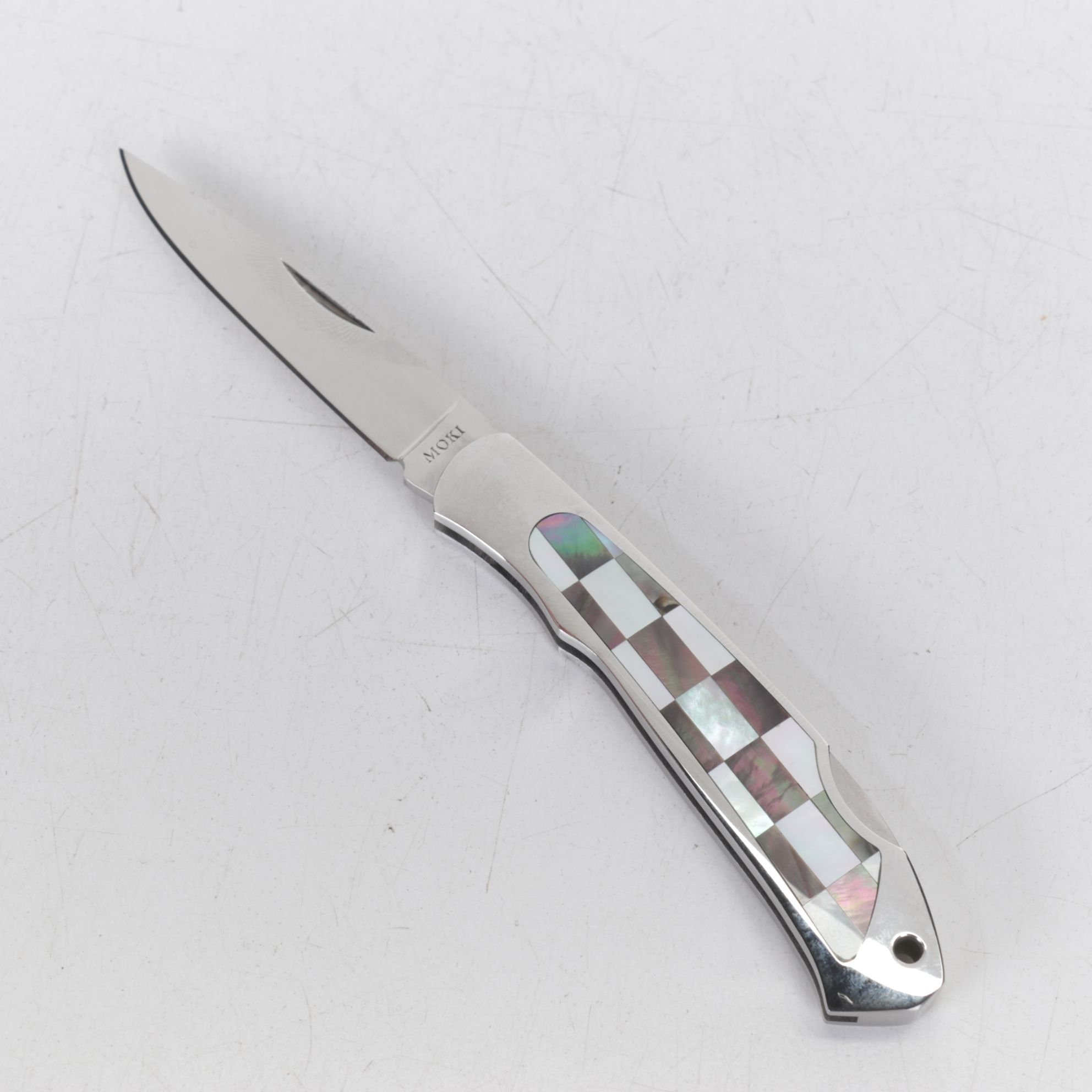 Case, Spyderco and Moki Folding Knives with Mother-of-Pearl and Abalone Handles