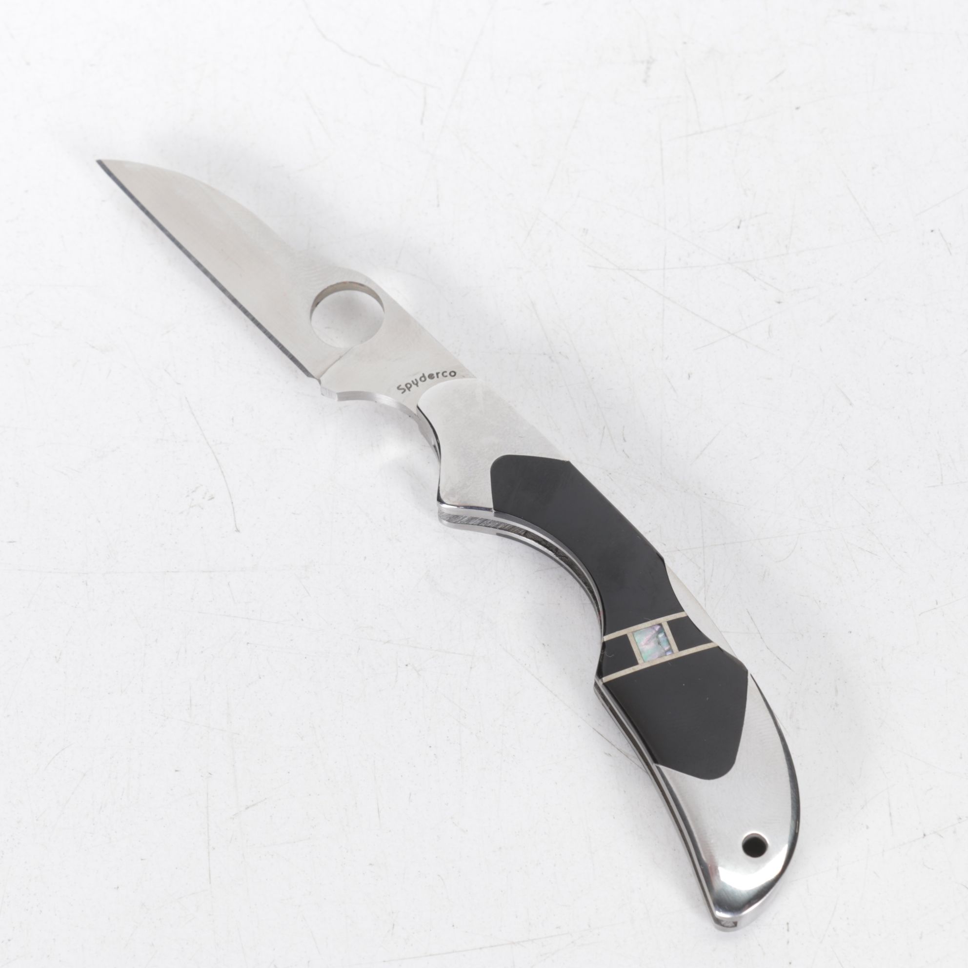 Case, Spyderco and Moki Folding Knives with Mother-of-Pearl and Abalone Handles