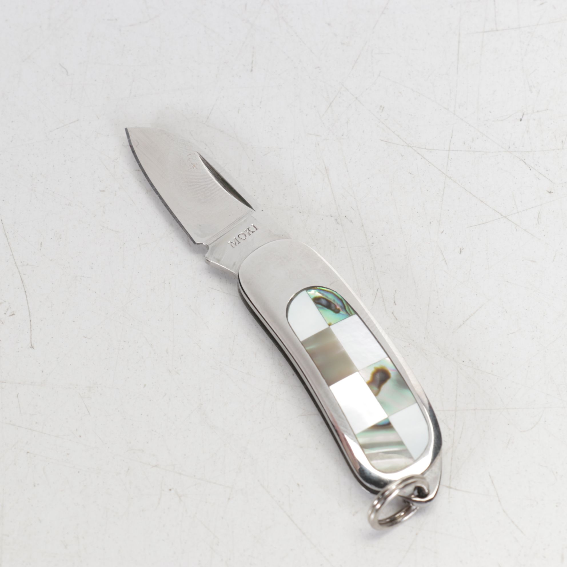 Case, Spyderco and Moki Folding Knives with Mother-of-Pearl and Abalone Handles