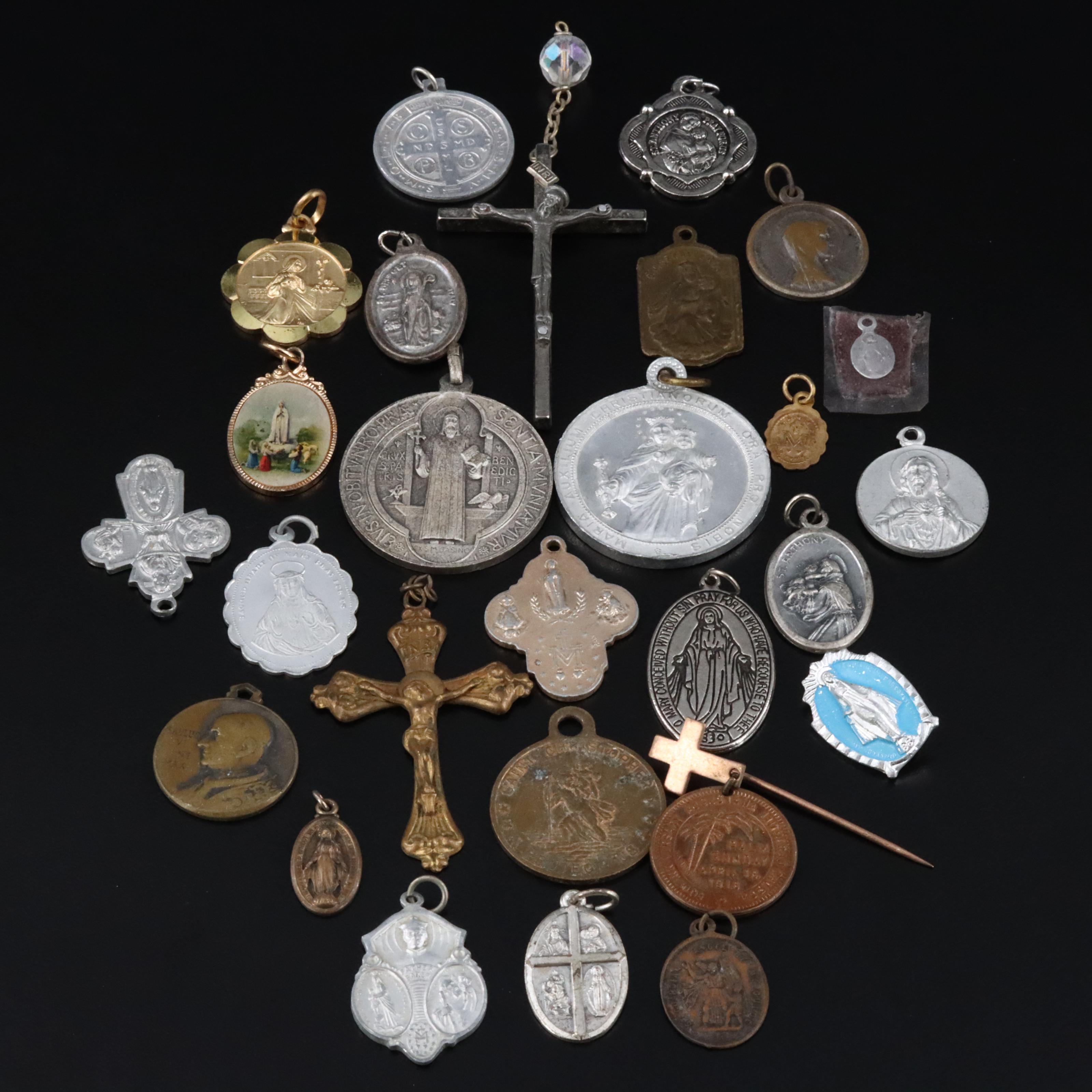 Assorted Religious Iconography Pendants and Medals