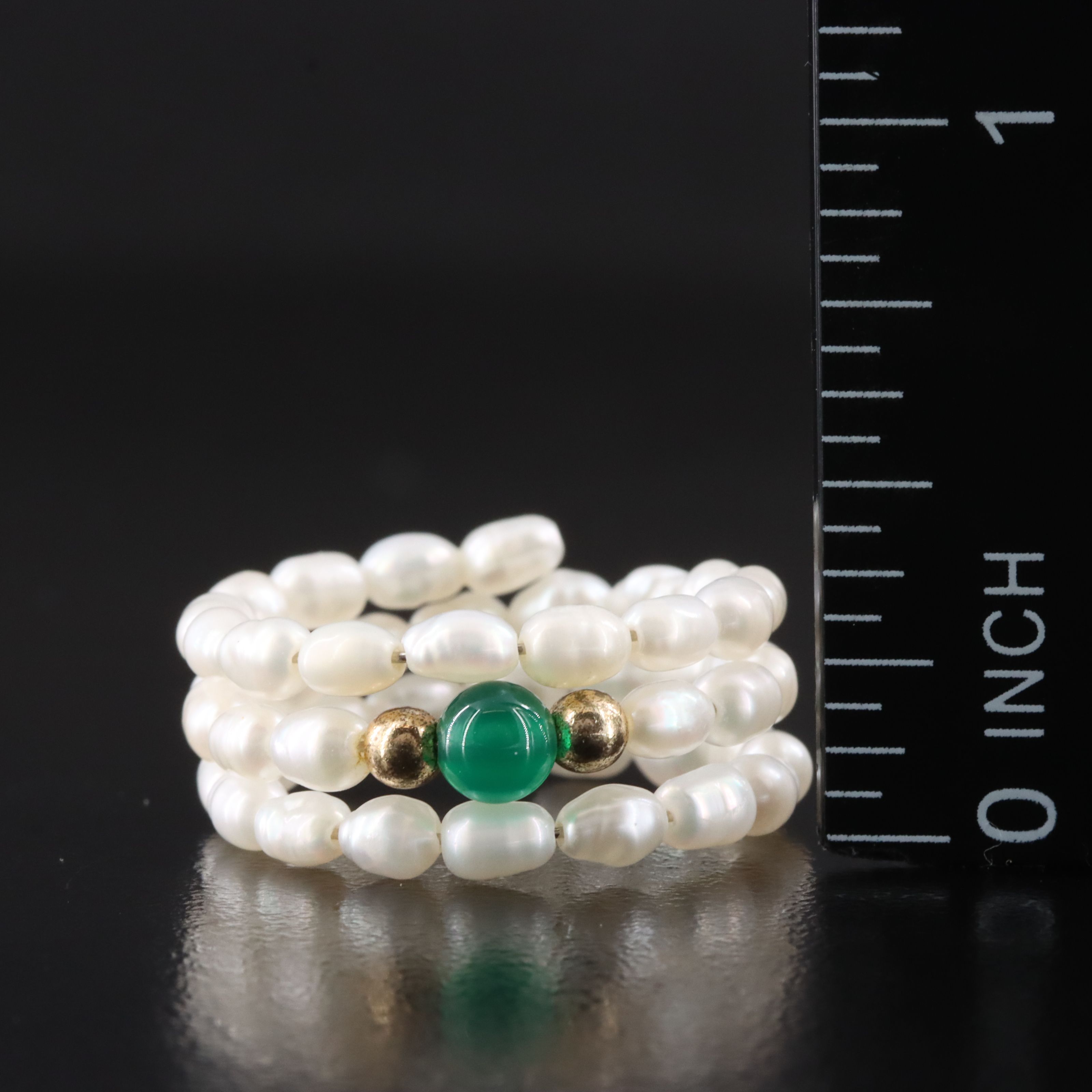 Pearl and Chalcedony Wrap Ring
