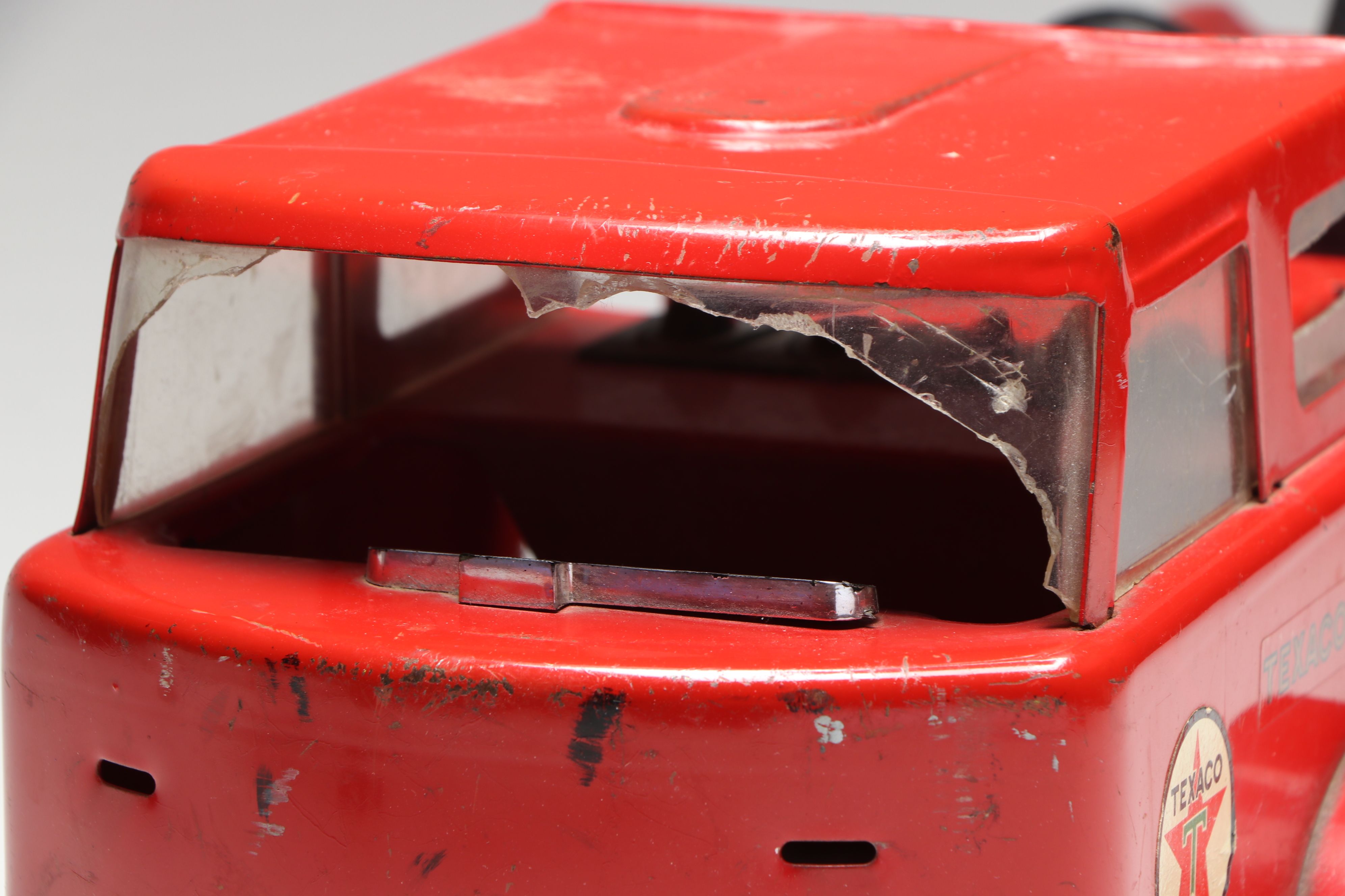 Buddy L "Texaco Fire Chief Truck" and Tonka Covered Military Toy Truck, 1960s