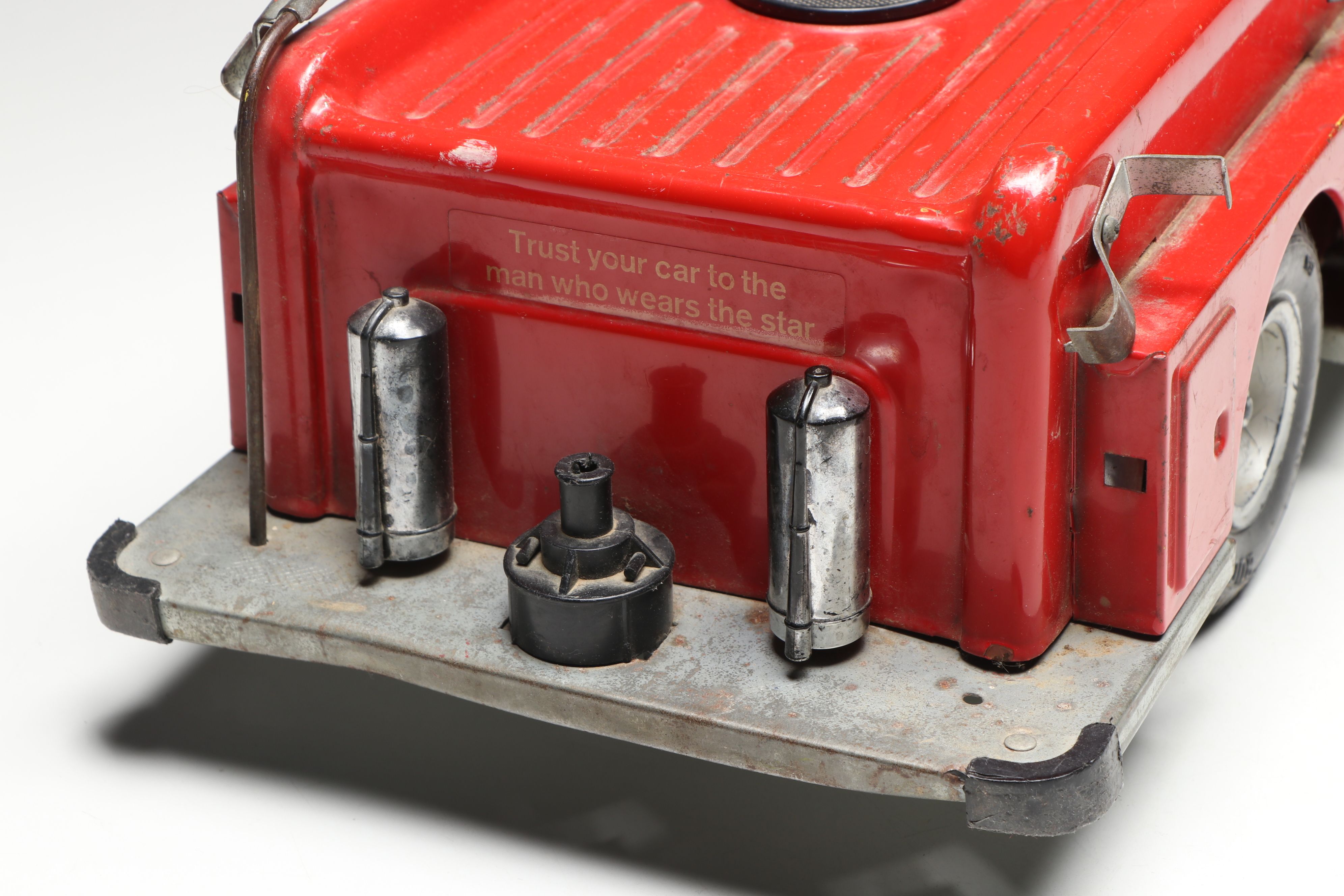 Buddy L "Texaco Fire Chief Truck" and Tonka Covered Military Toy Truck, 1960s