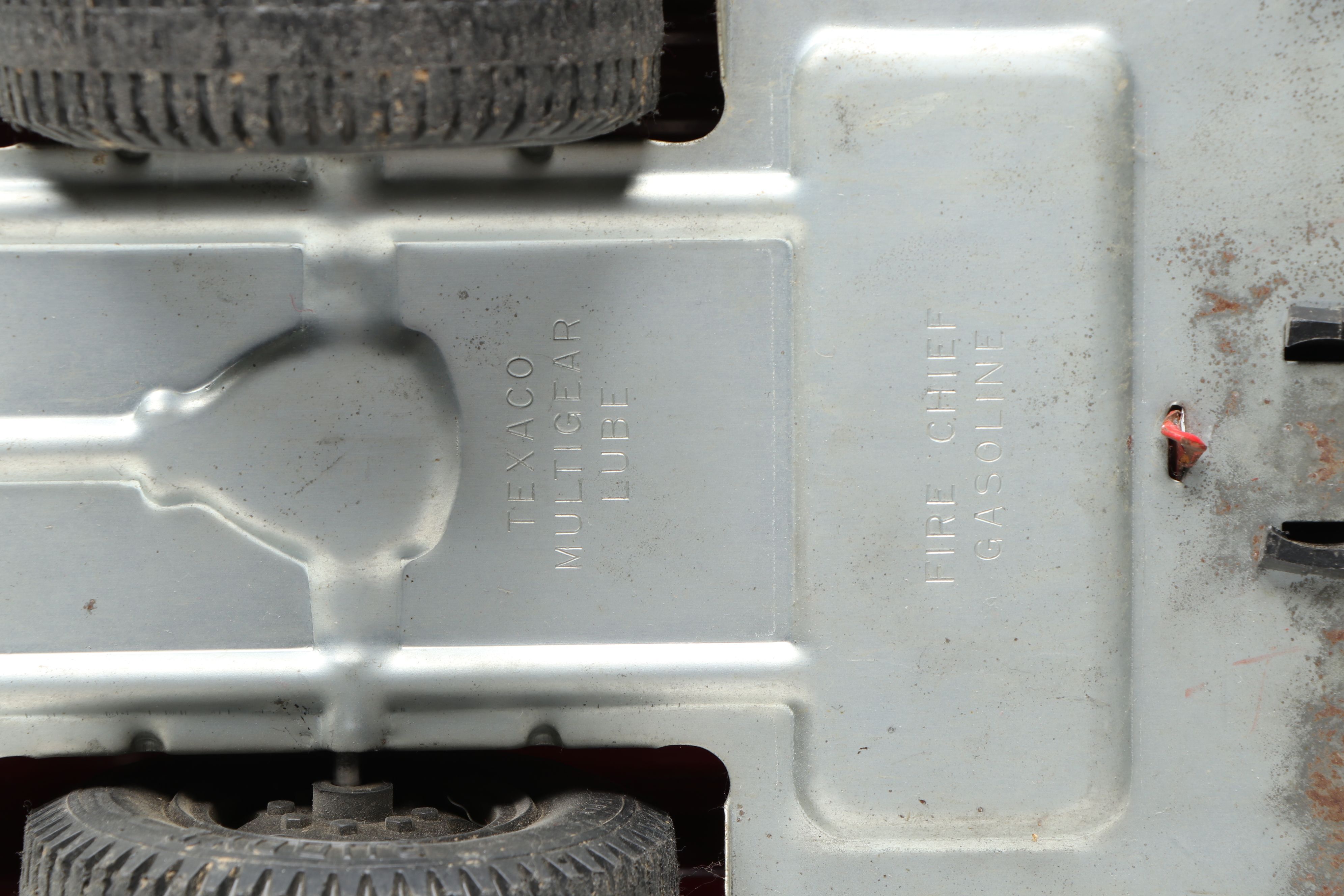 Buddy L "Texaco Fire Chief Truck" and Tonka Covered Military Toy Truck, 1960s