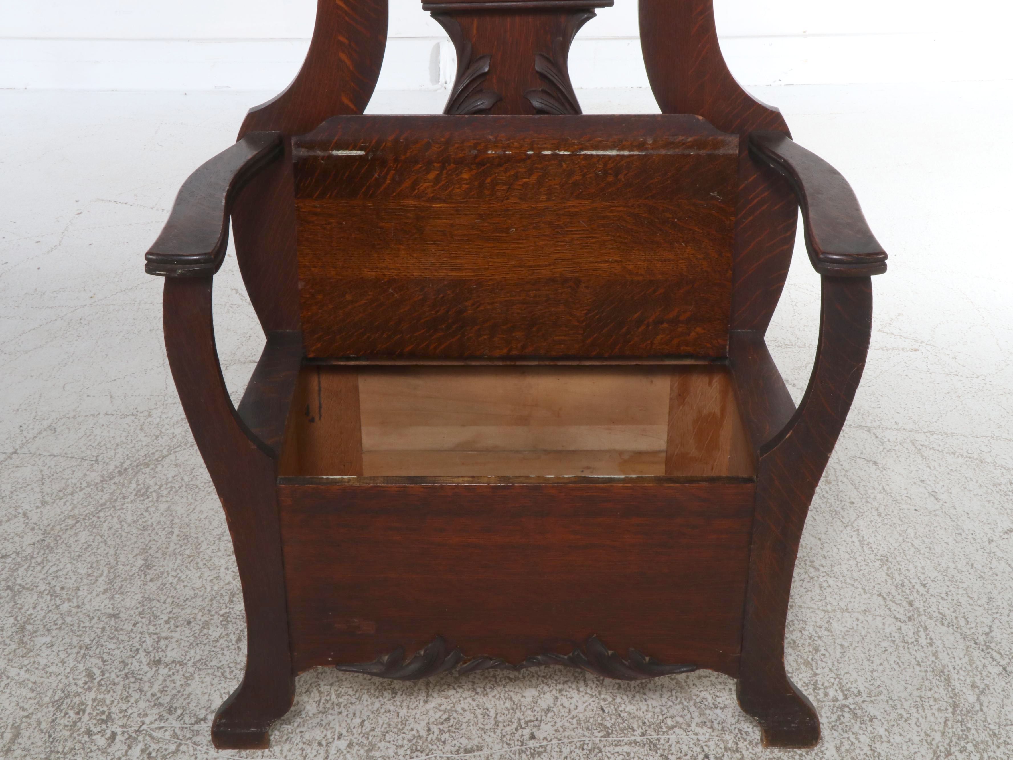 Victorian Carved Oak Hall Tree