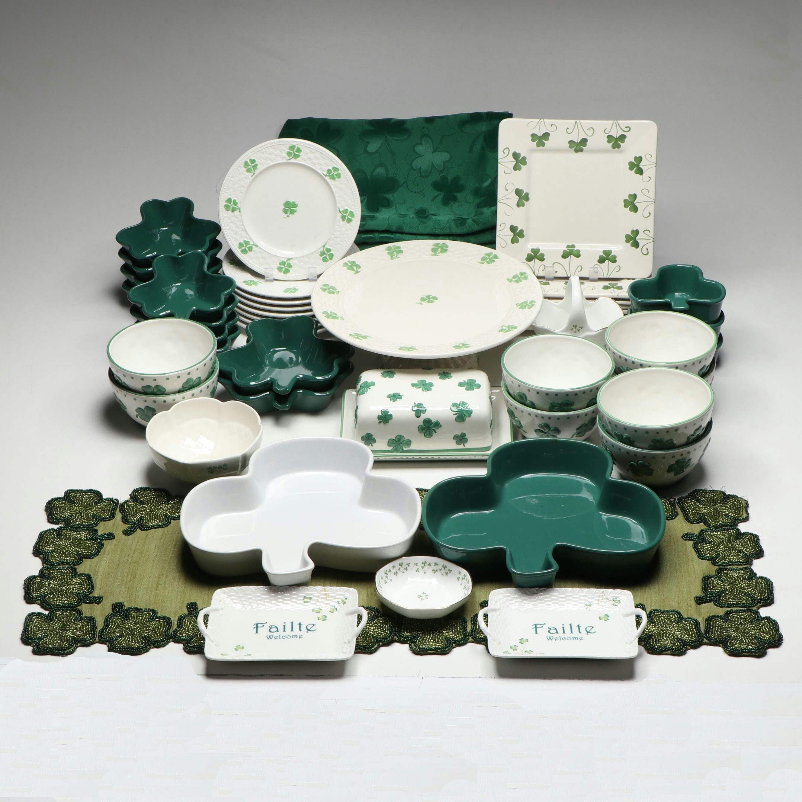 Royal Tara, Godinger with Other Ceramic Shamrock Tableware and Bakeware