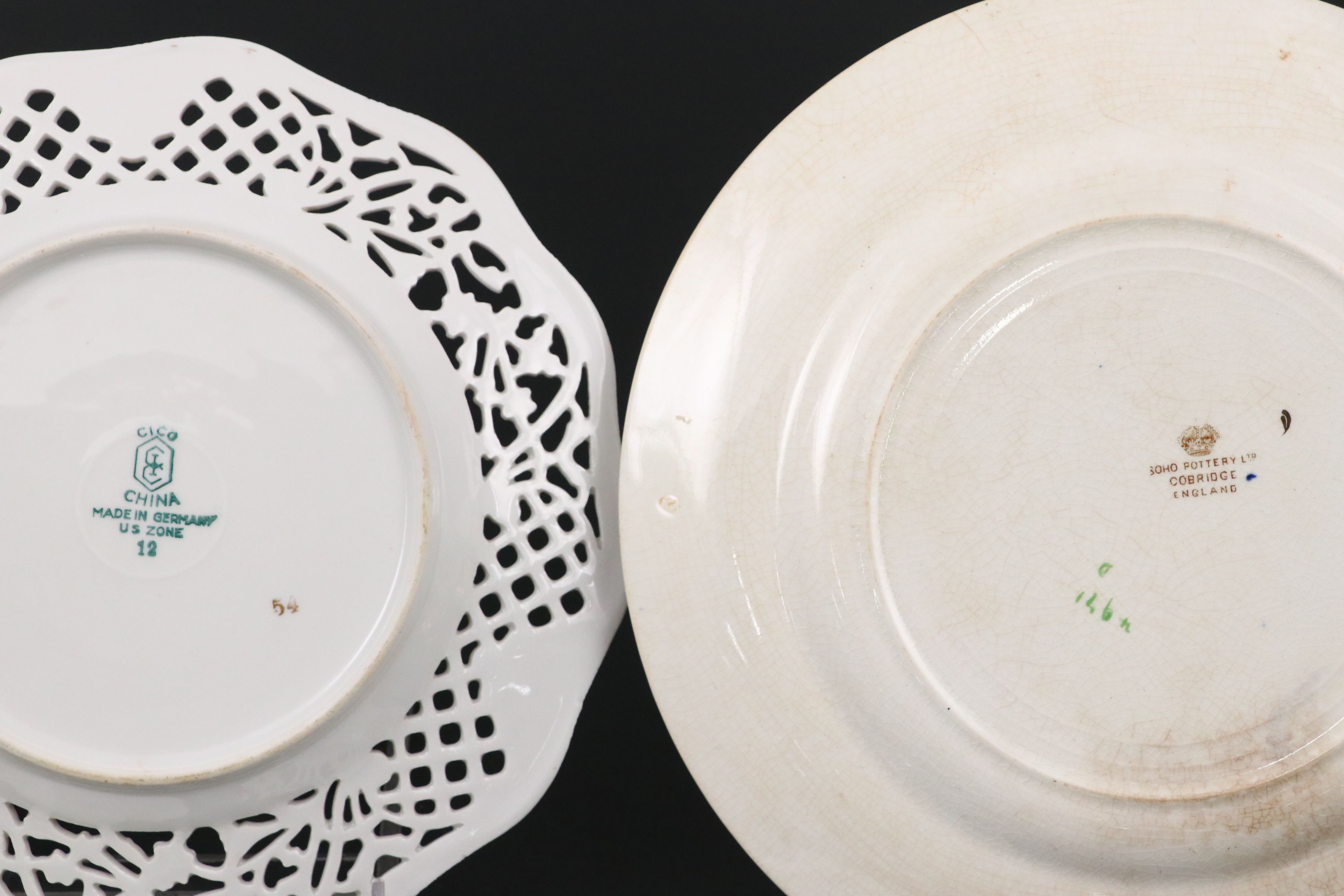Dresden Porcelain Plates and Egg Cups with Other Floral Dinnerware